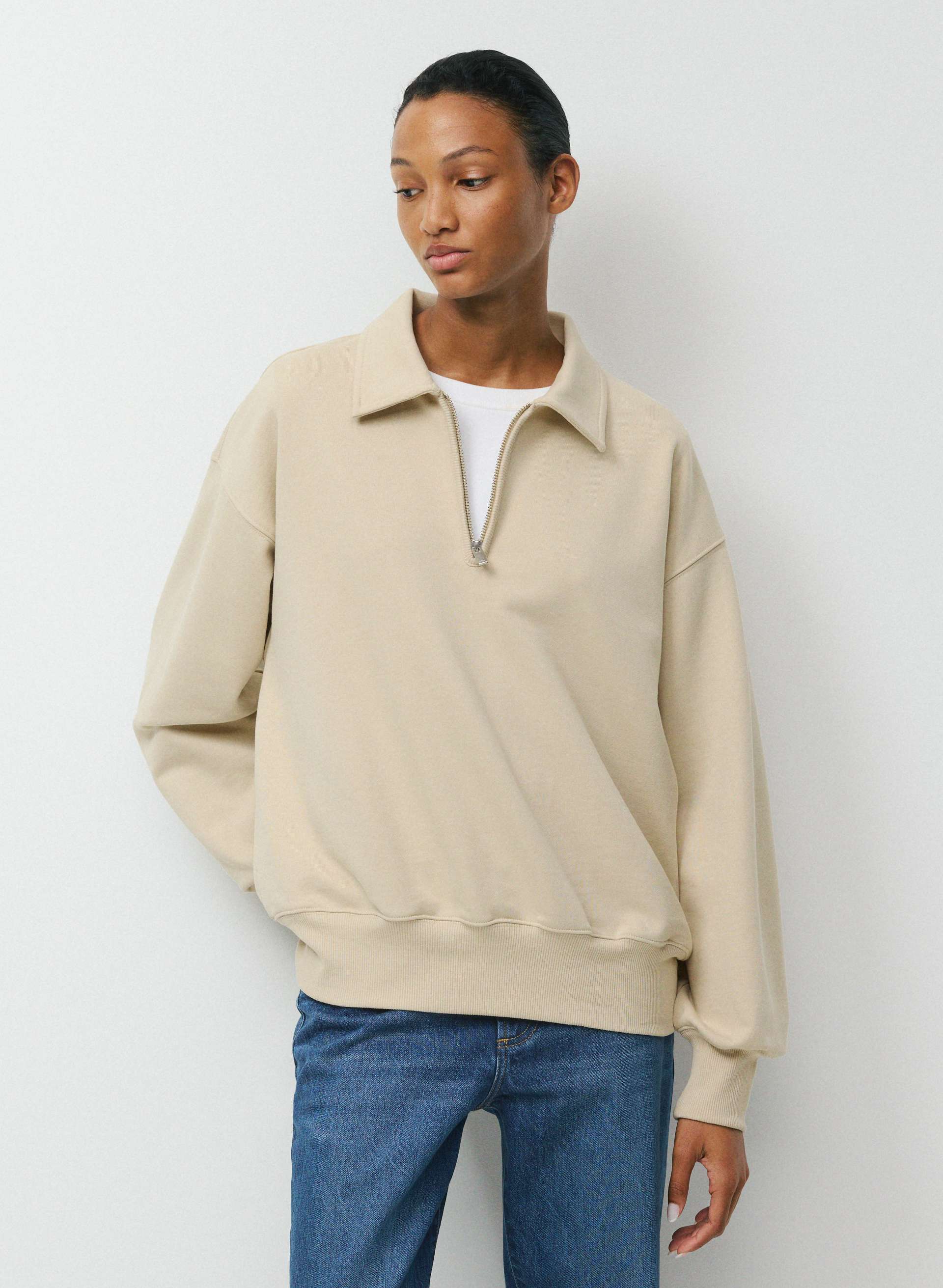 TERRY SWEATFLEECE MEGA POLO SWEATSHIRT | Aritzia