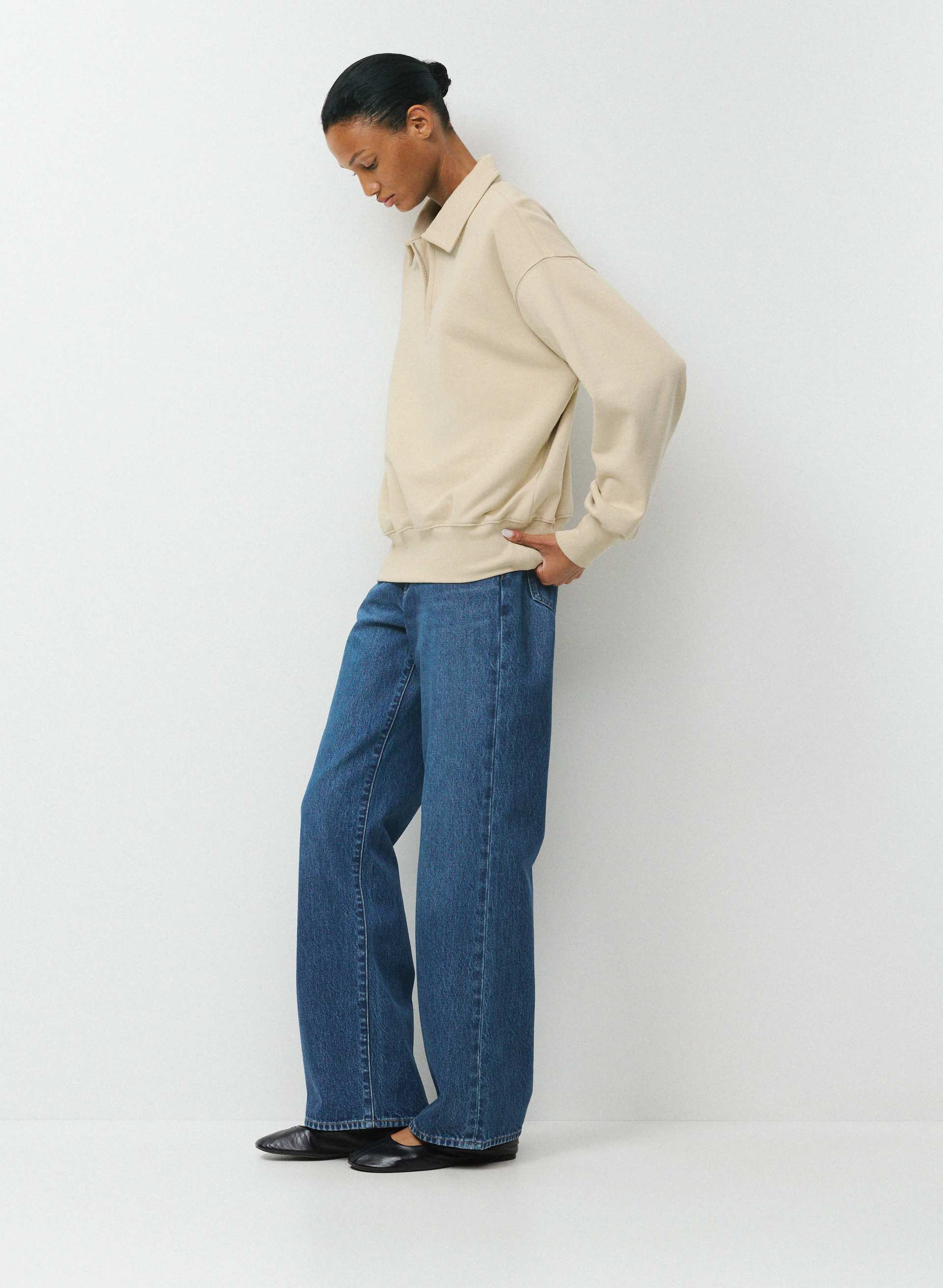 TERRY SWEATFLEECE MEGA POLO SWEATSHIRT | Aritzia