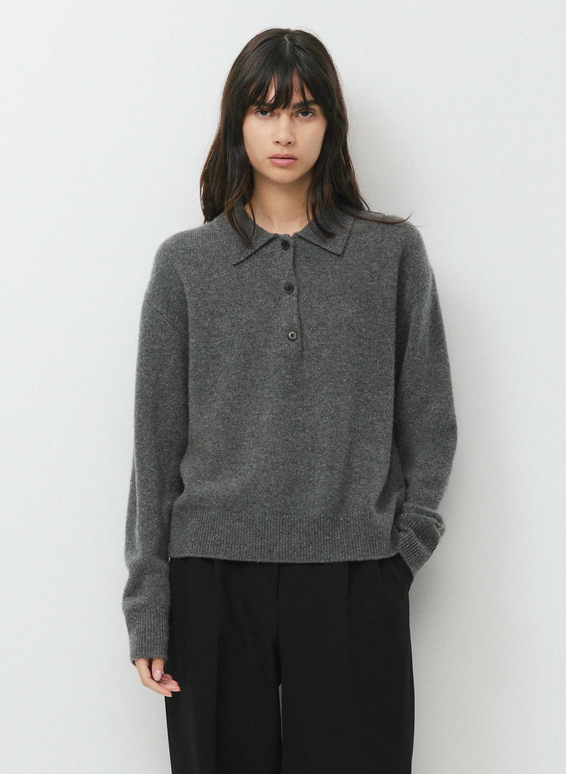 ESSENTIAL CASHMERE MUSEO POLO SWEATER | Aritzia