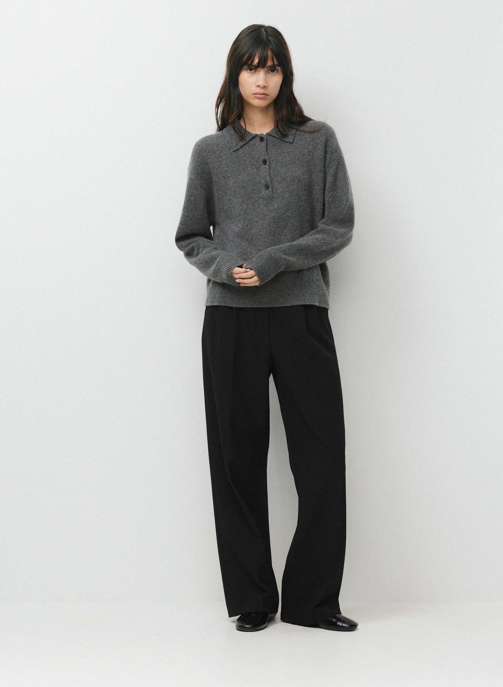 ESSENTIAL CASHMERE MUSEO POLO SWEATER | Aritzia