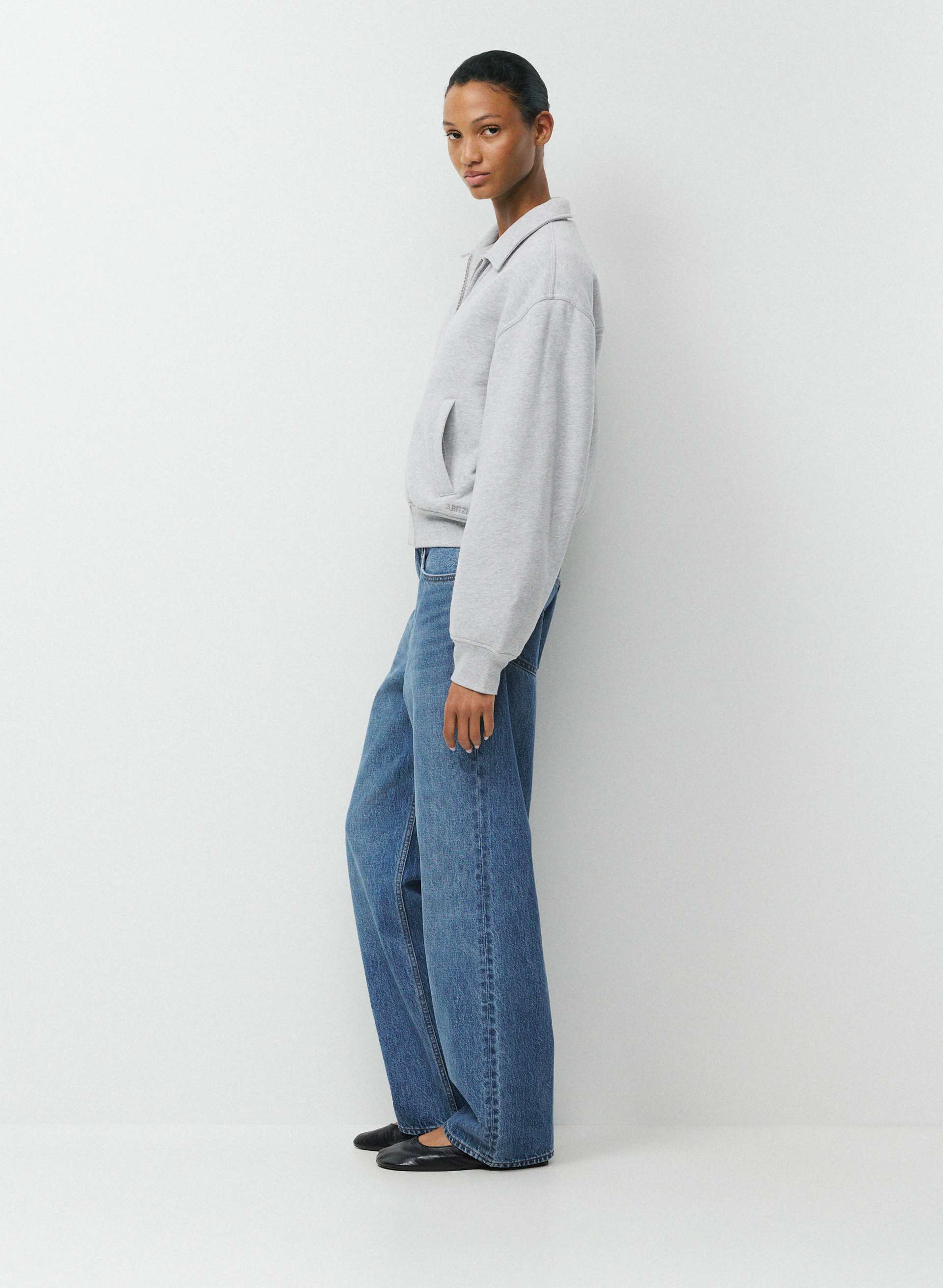 COZY SWEATFLEECE BOYFRIEND BLOUSON JACKET | Aritzia