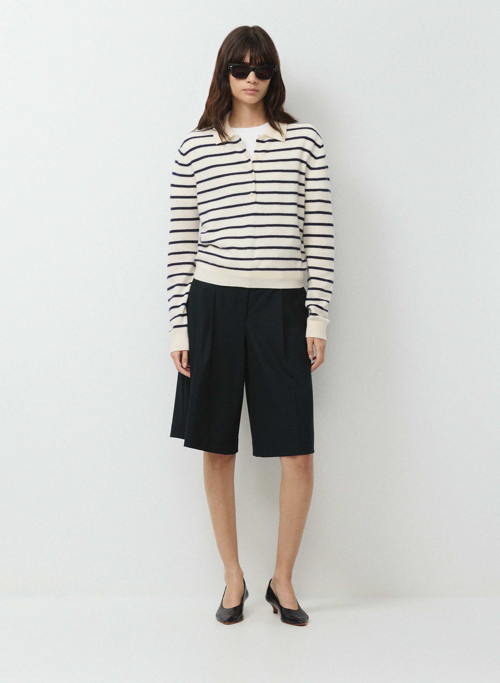 BARE CASHMERE CELLINI SWEATER - Lightweight 100% cashmere polo sweater. 