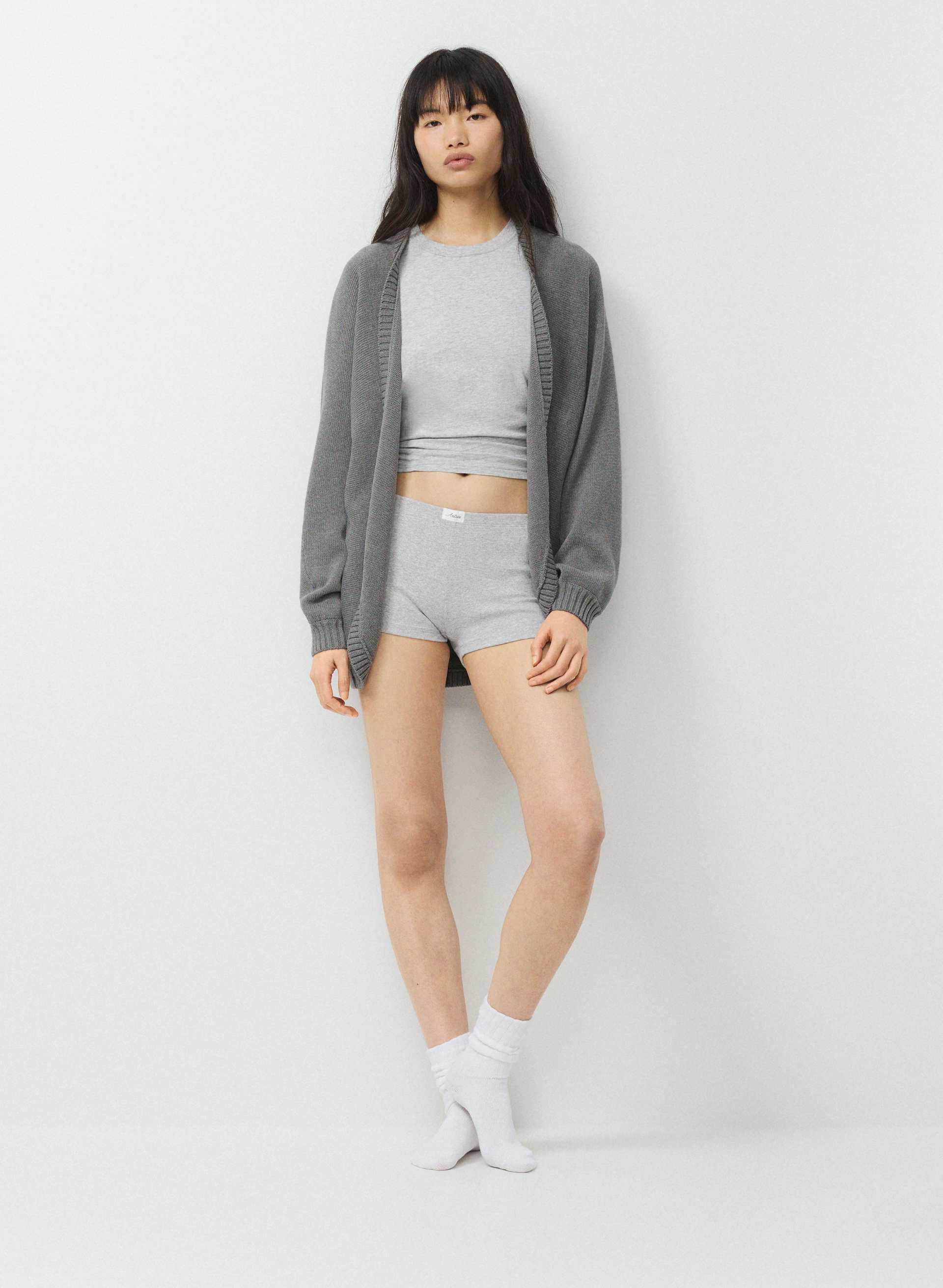 GRAMERCY BELOW BUM SHRUG - Organic cotton knit shrug. 