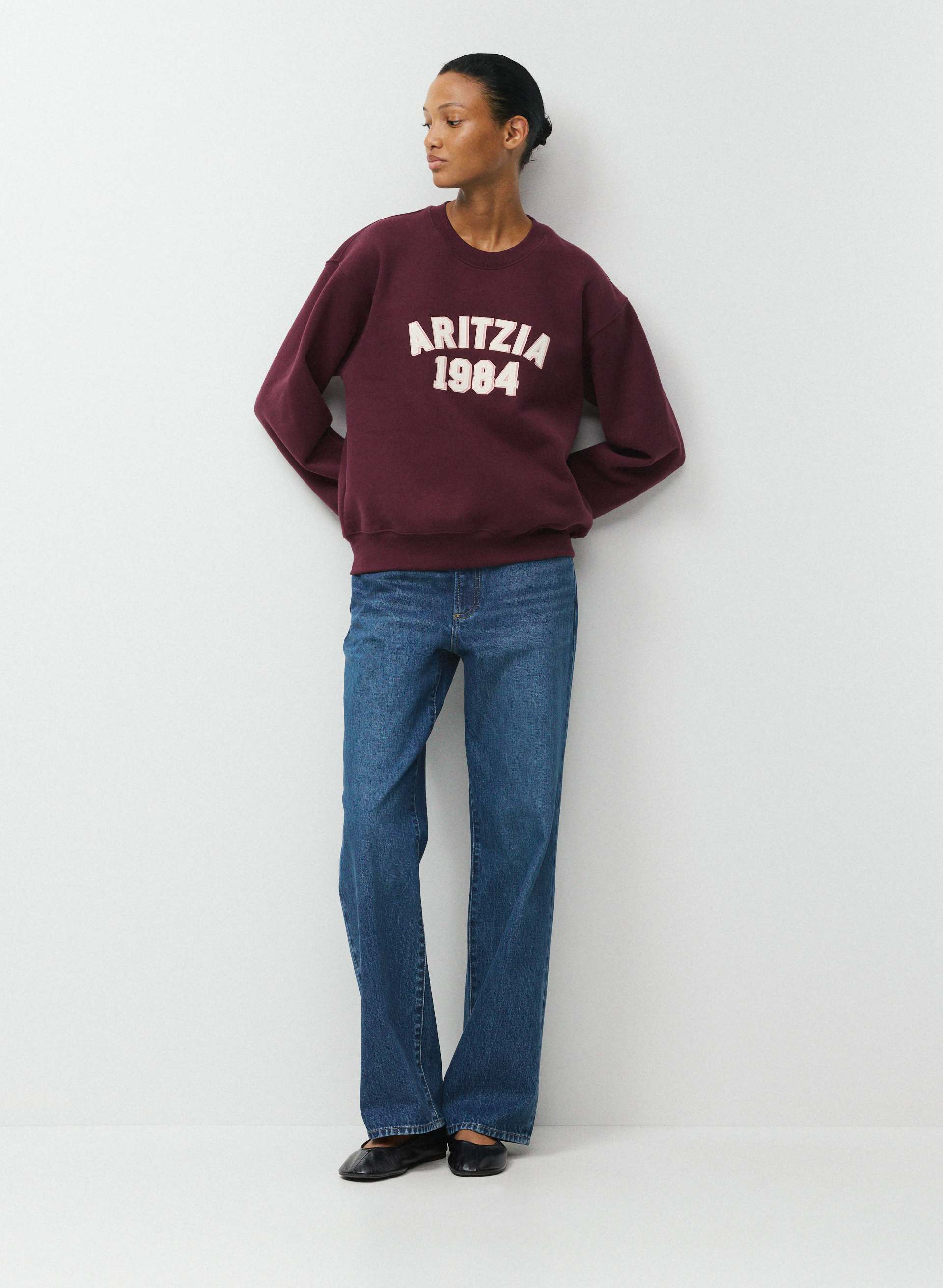 COZY SWEATFLEECE PERFECT CREW SWEATSHIRT | Aritzia