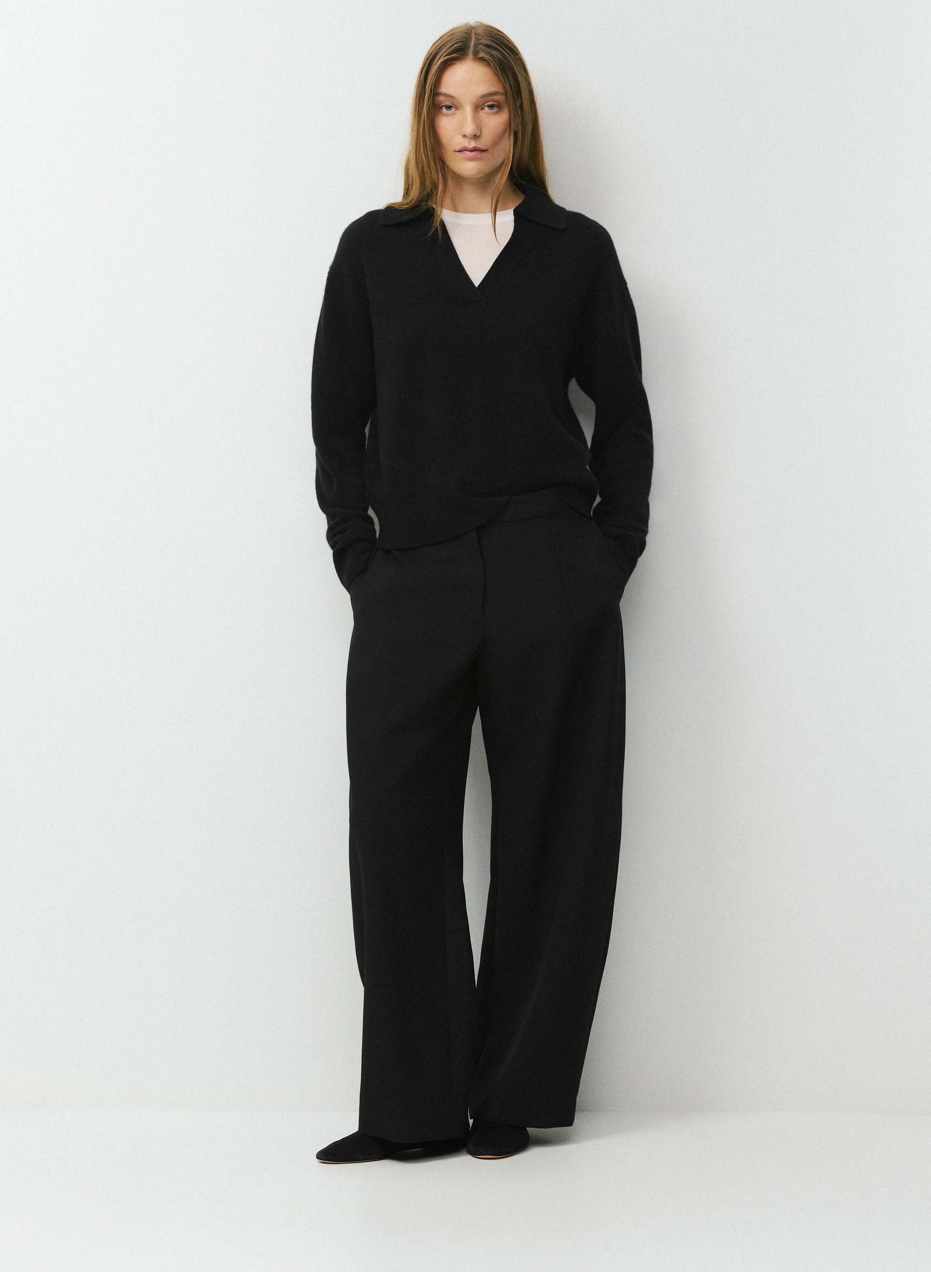ESSENTIAL CASHMERE ADMIRE POLO SWEATER | Aritzia