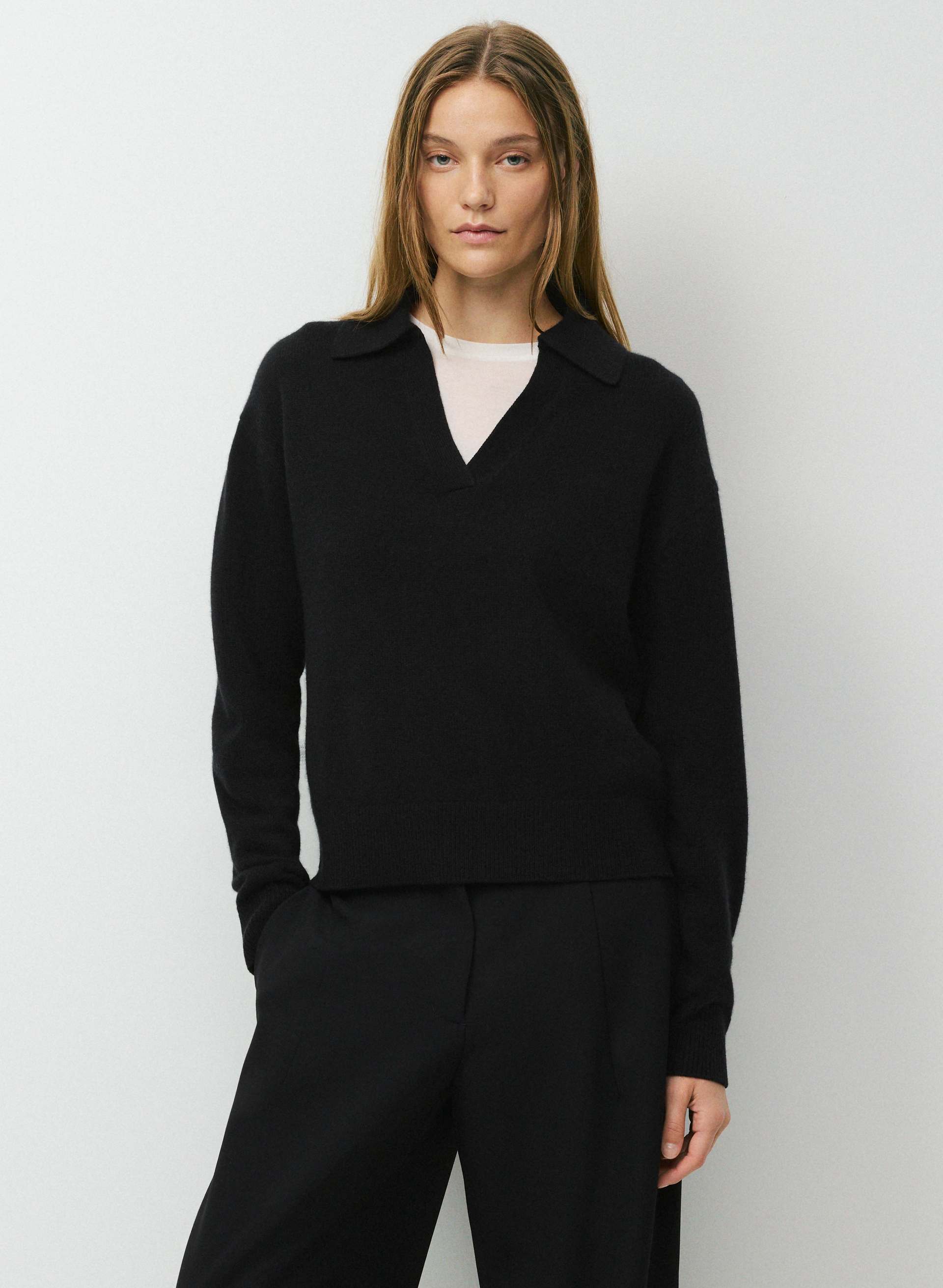 ESSENTIAL CASHMERE ADMIRE POLO SWEATER | Aritzia