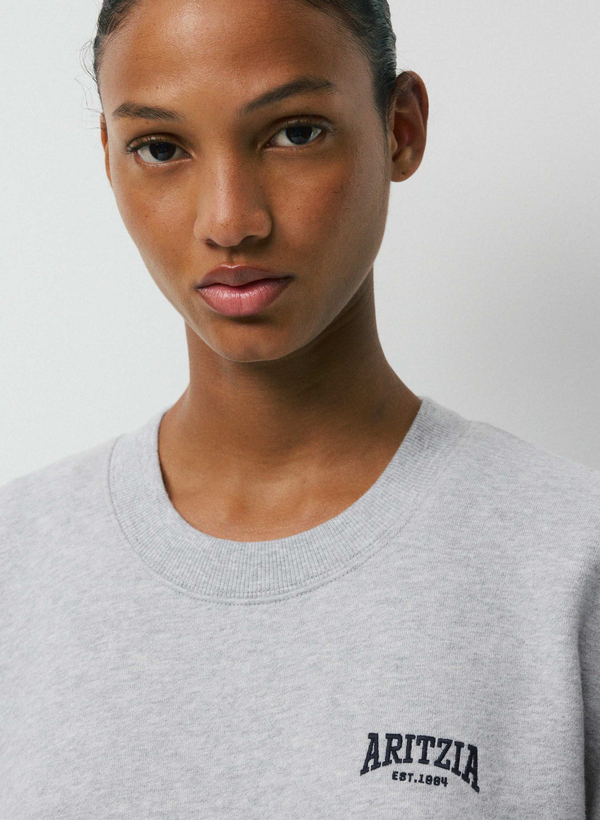 COZY SWEATFLEECE BOYFRIEND CREW SWEATSHIRT | Aritzia