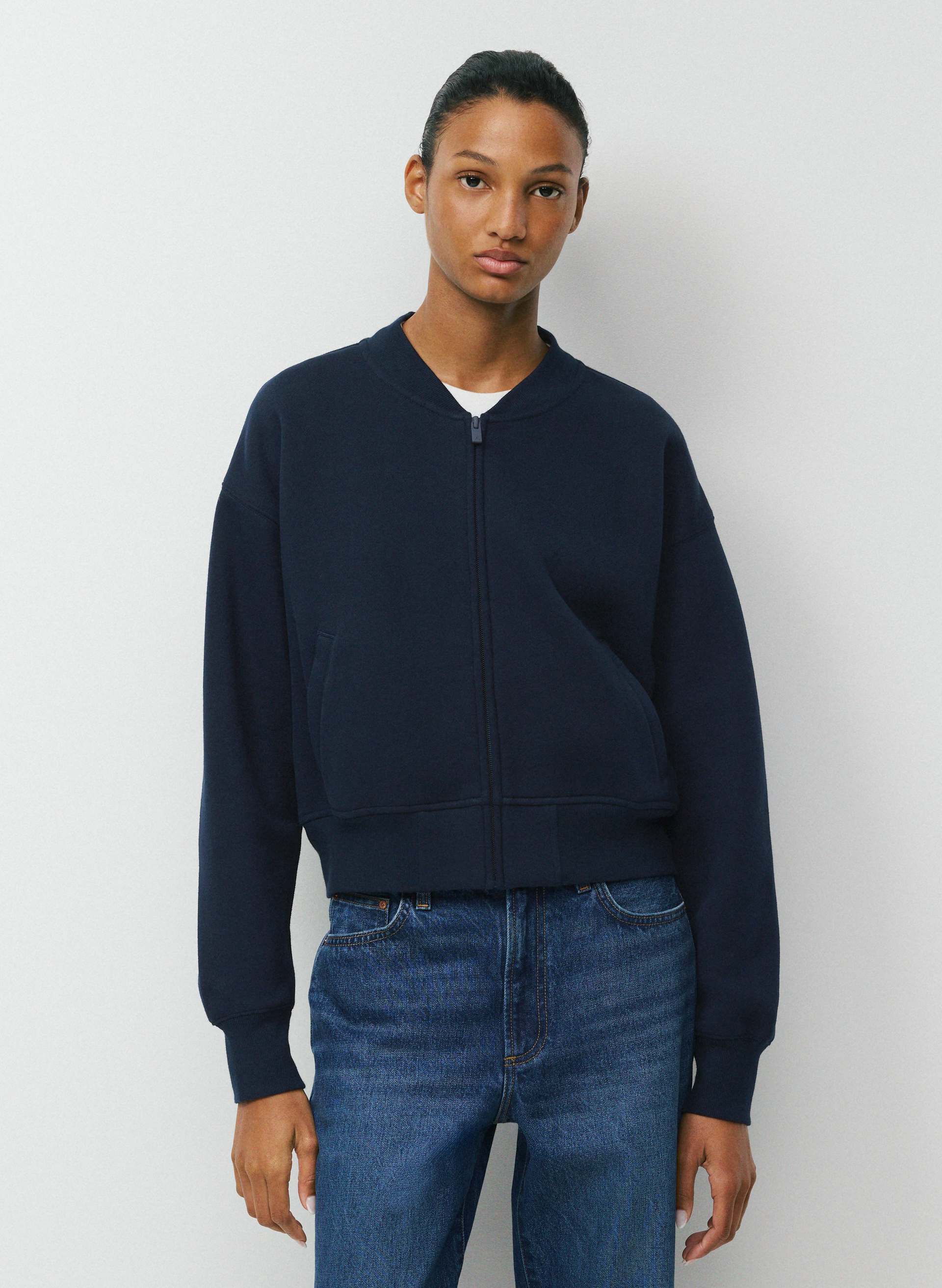 COZY SWEATFLEECE BOYFRIEND BOMBER | Aritzia