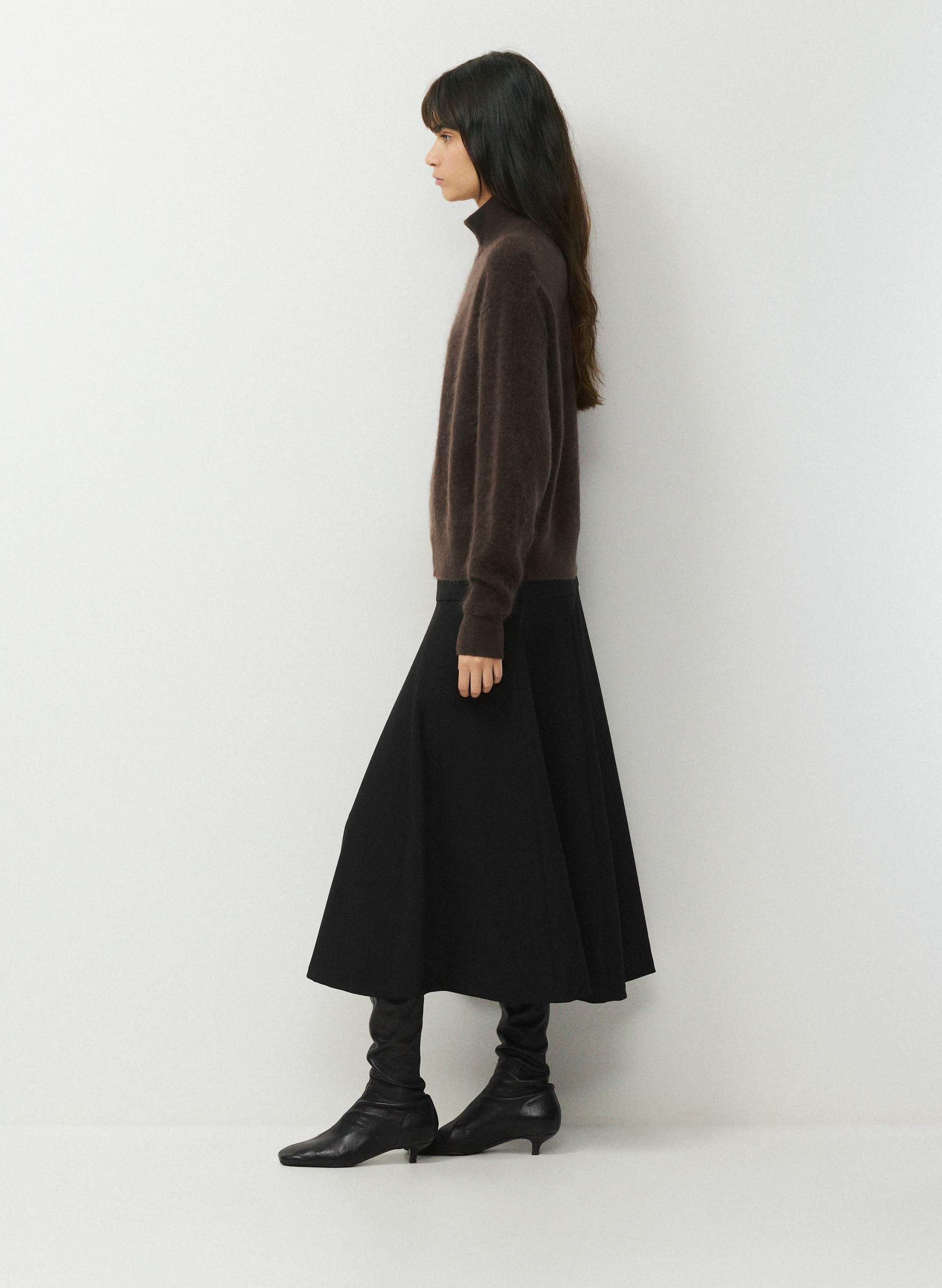 BRUSHED WOOL CASHMERE DIORAMA ZIP-UP | Aritzia