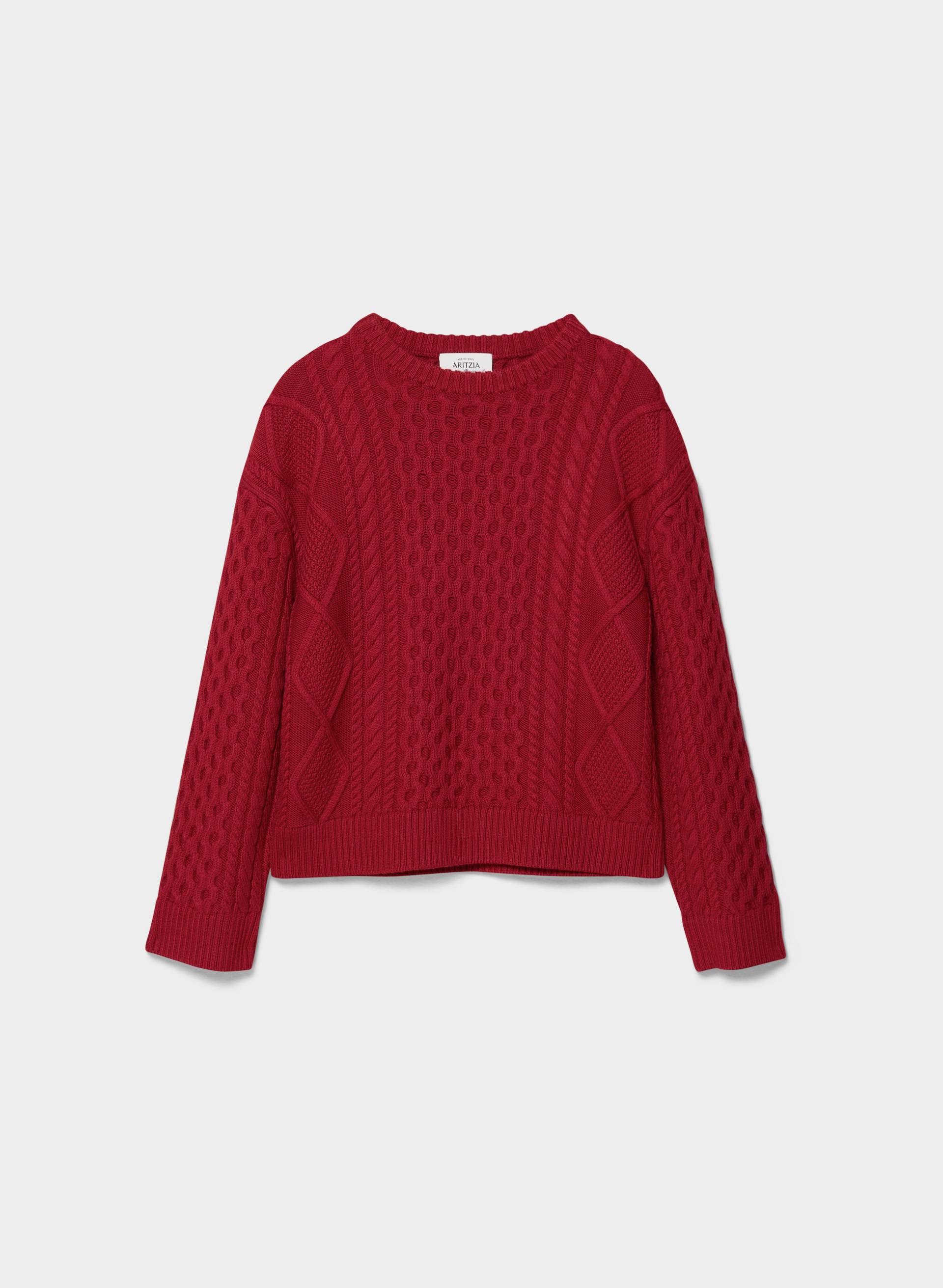 CABLE KNIT MERINO WOOL INTERPRET SWEATER | Aritzia