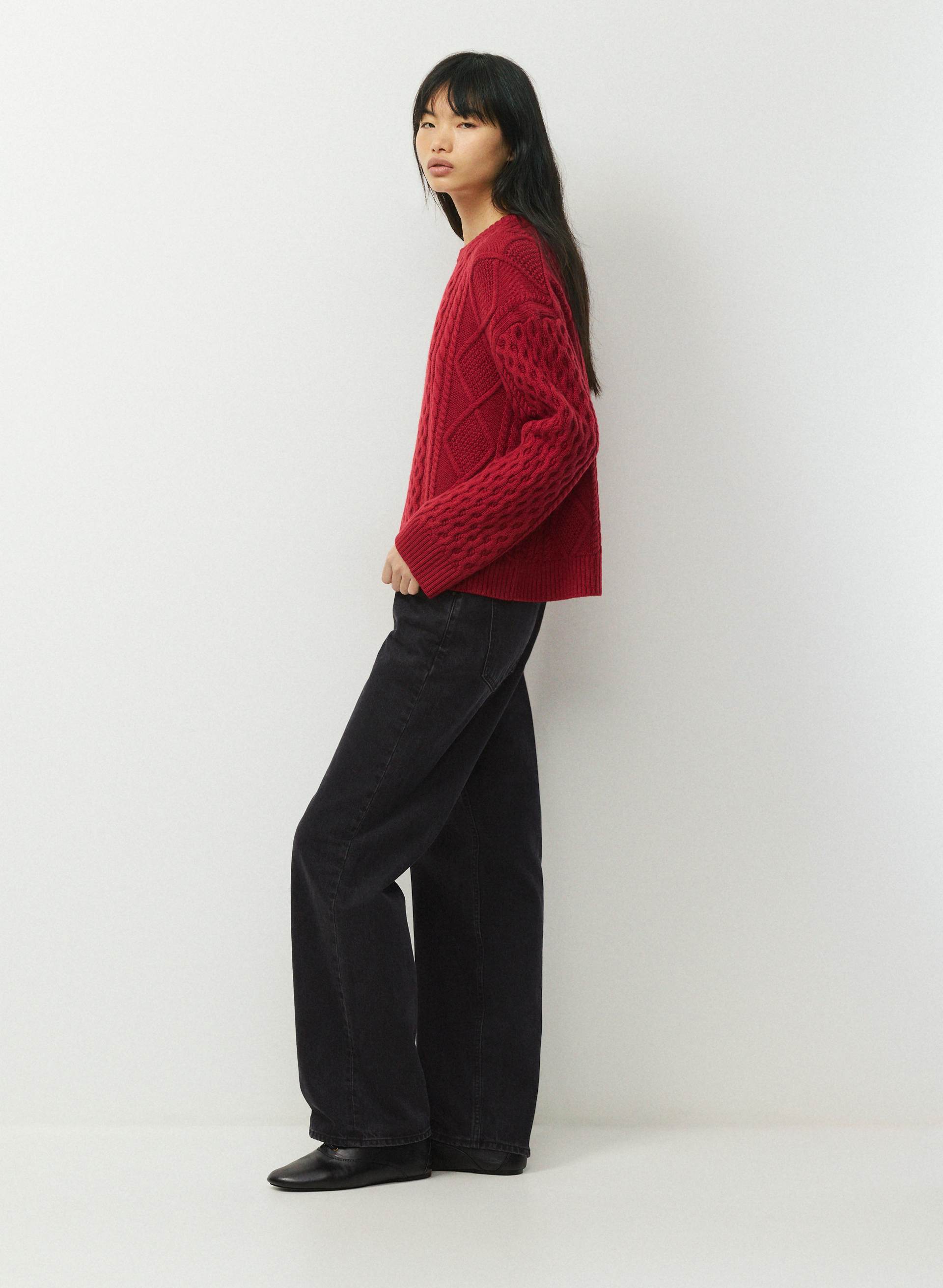CABLE KNIT MERINO WOOL INTERPRET SWEATER | Aritzia