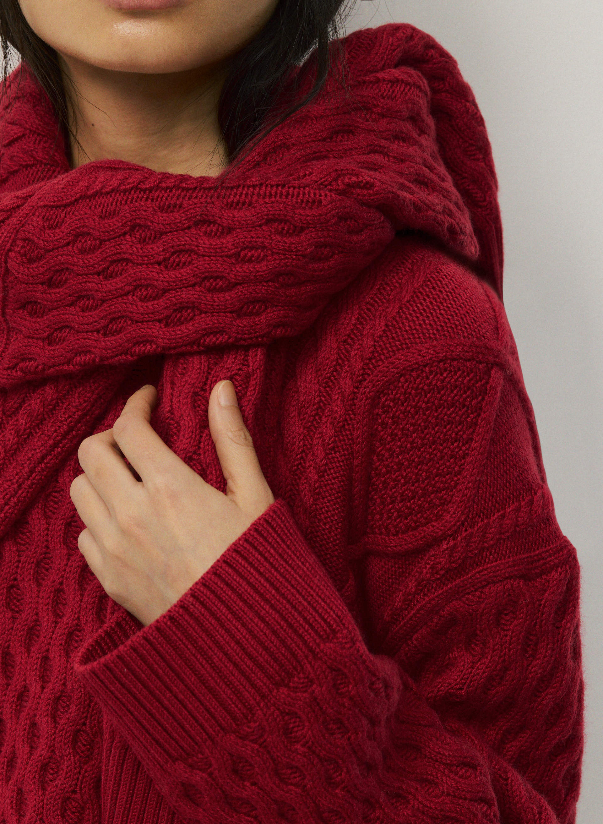 CABLE KNIT MERINO WOOL INTERPRET SWEATER | Aritzia