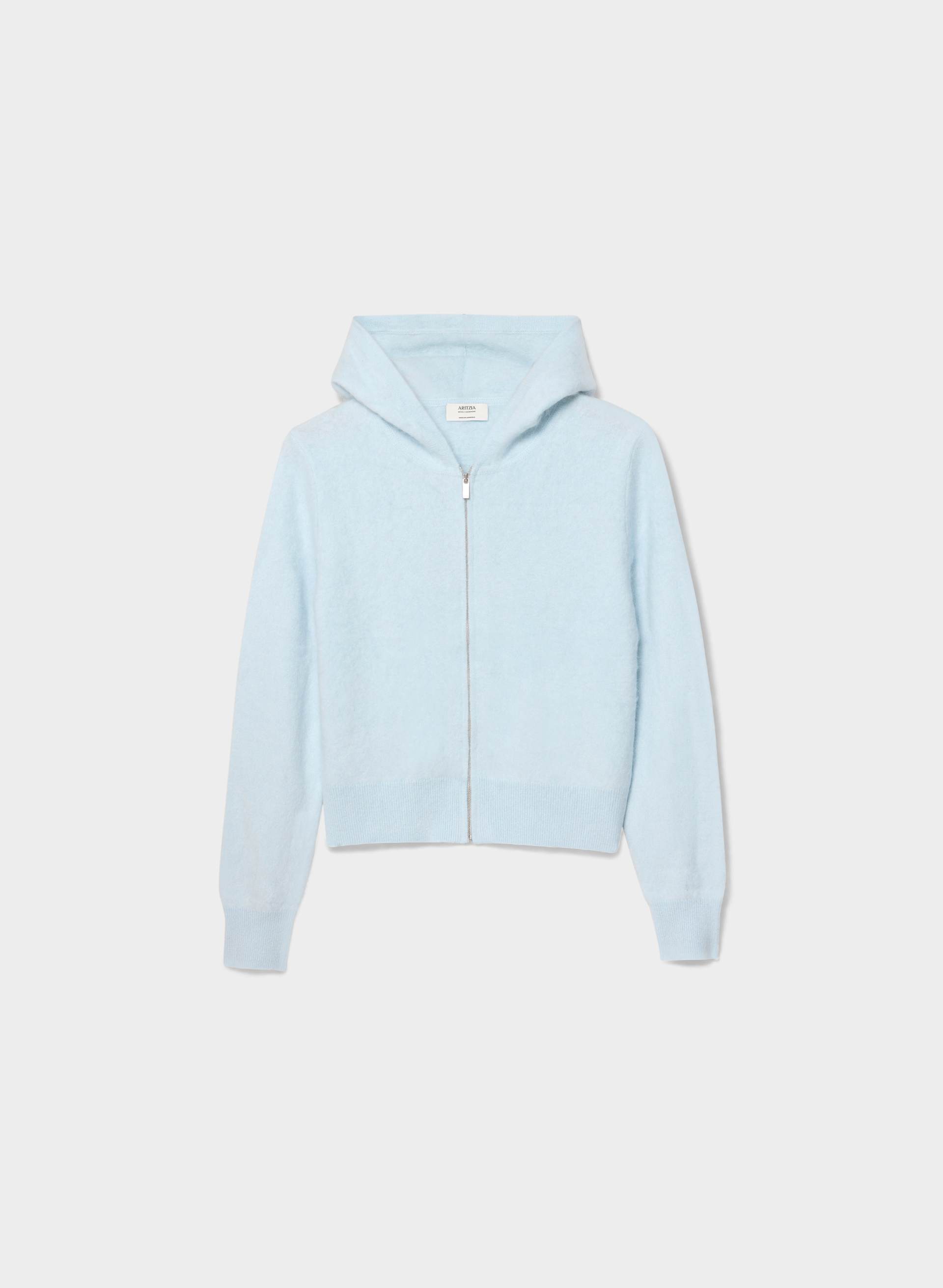 BRUSHED WOOL CASHMERE IDYLLIC ZIP HOODIE | Aritzia
