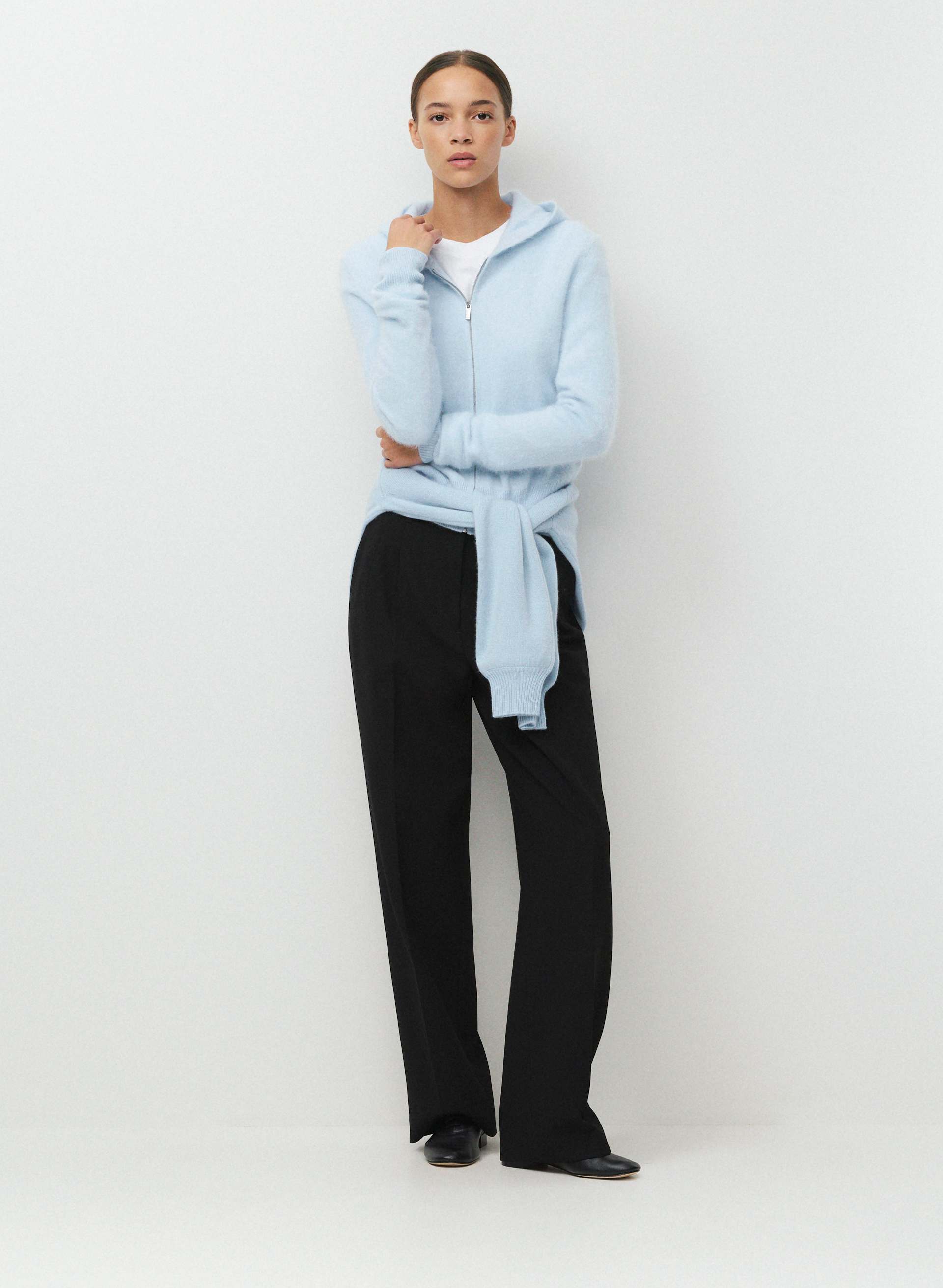 BRUSHED WOOL CASHMERE IDYLLIC ZIP HOODIE | Aritzia