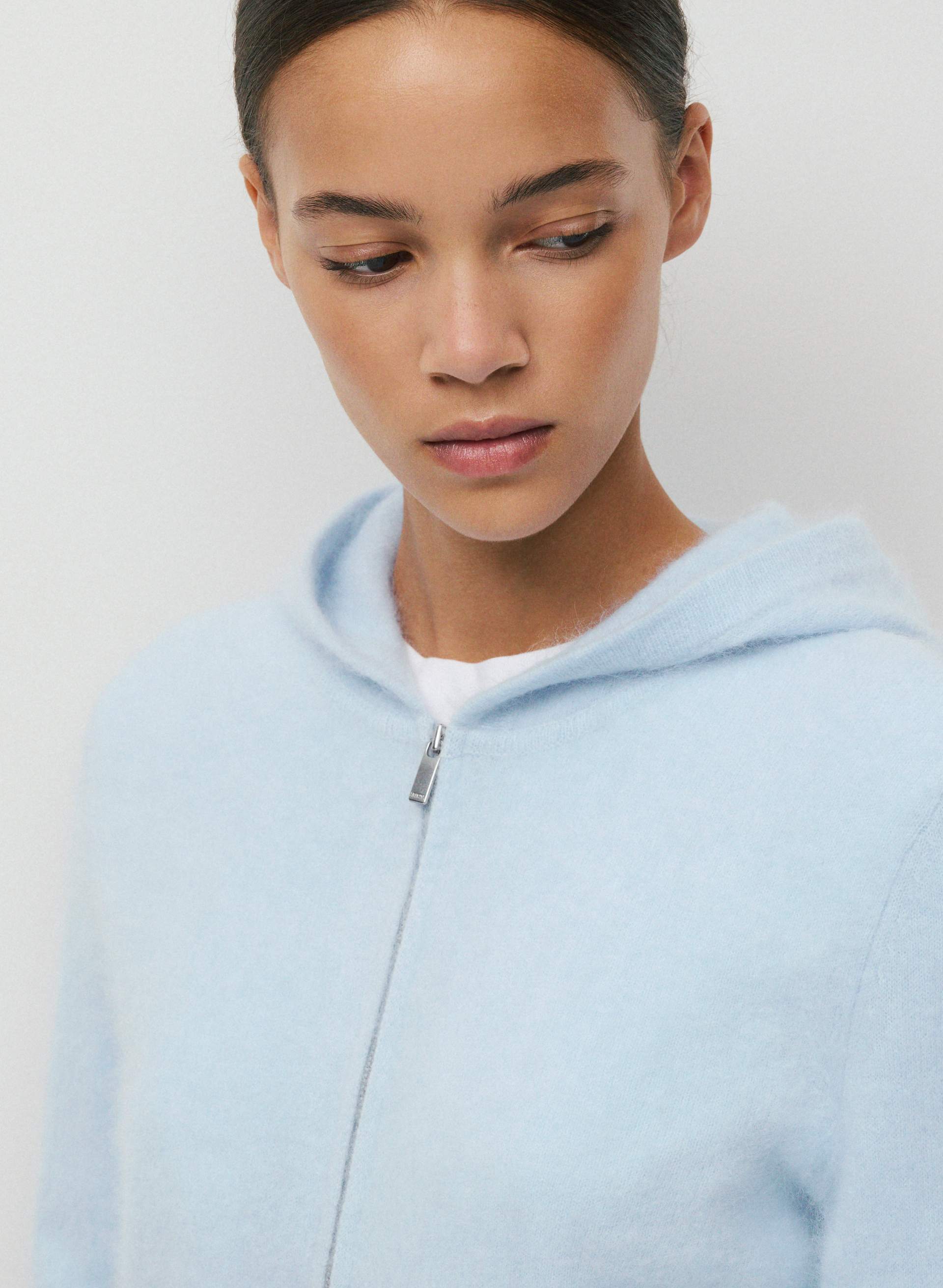 BRUSHED WOOL CASHMERE IDYLLIC ZIP HOODIE | Aritzia