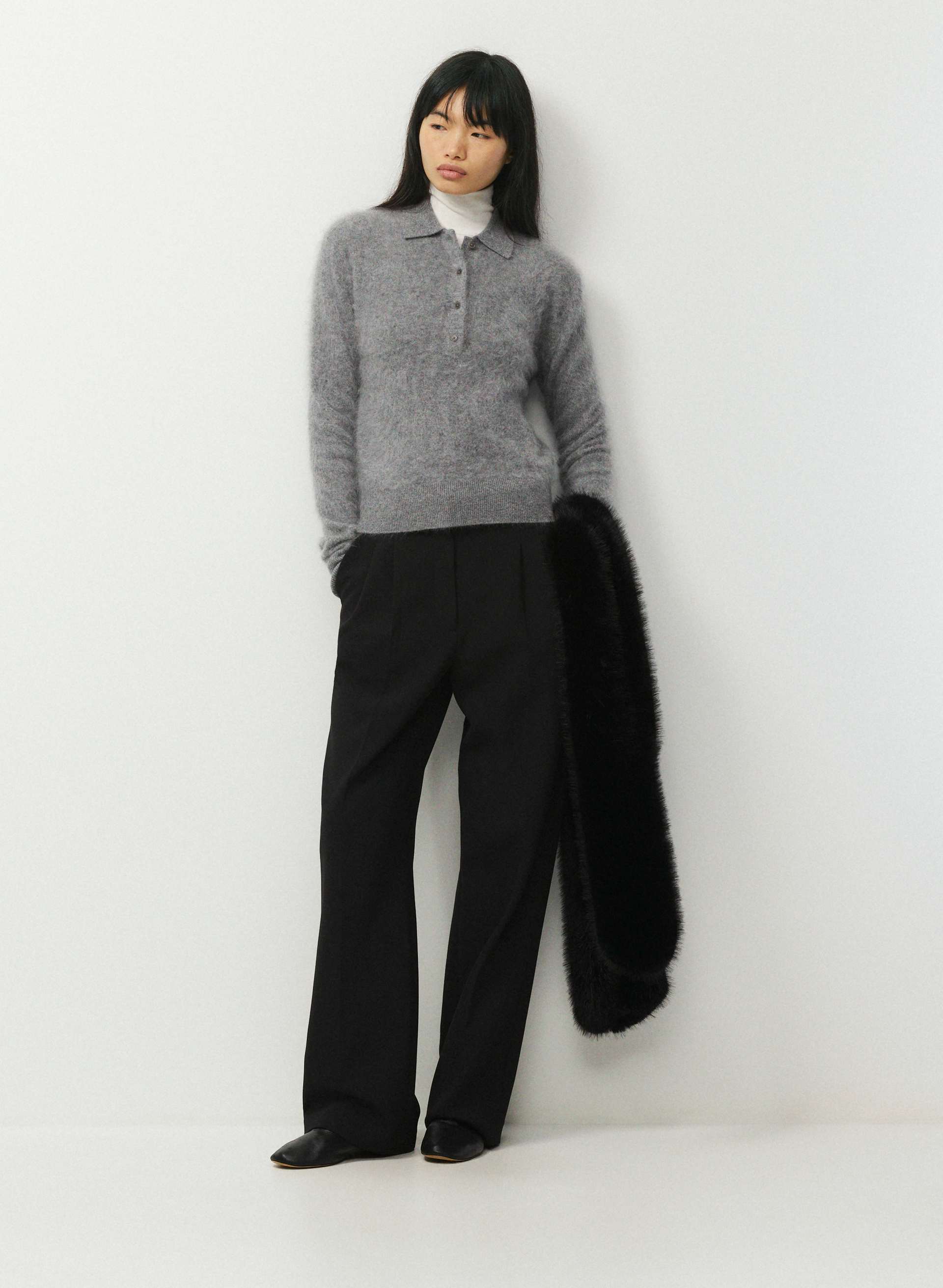 BRUSHED WOOL CASHMERE CELLINI SWEATER | Aritzia