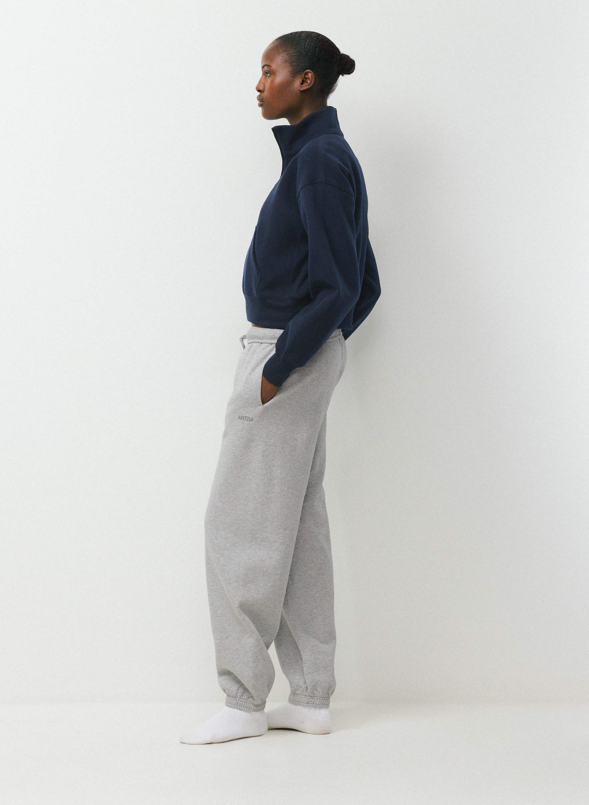 COZY SWEATFLEECE BOYFRIEND BOXY 1/2 ZIP | Aritzia