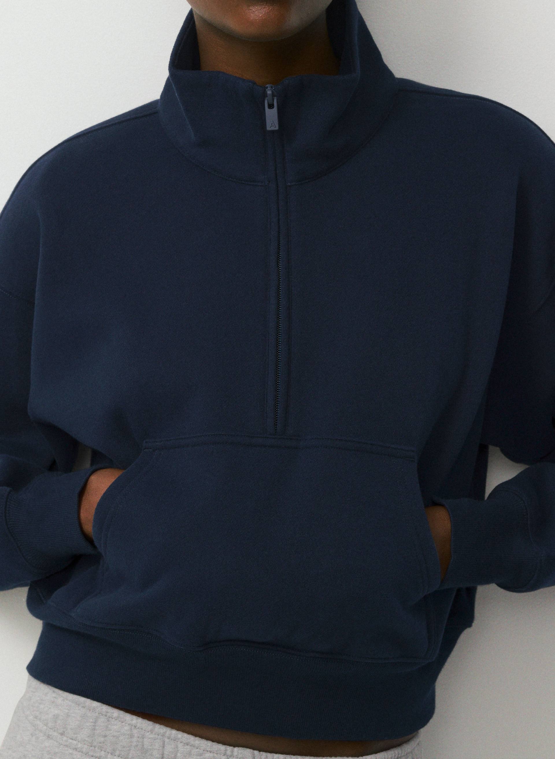 COZY SWEATFLEECE BOYFRIEND BOXY 1/2 ZIP | Aritzia