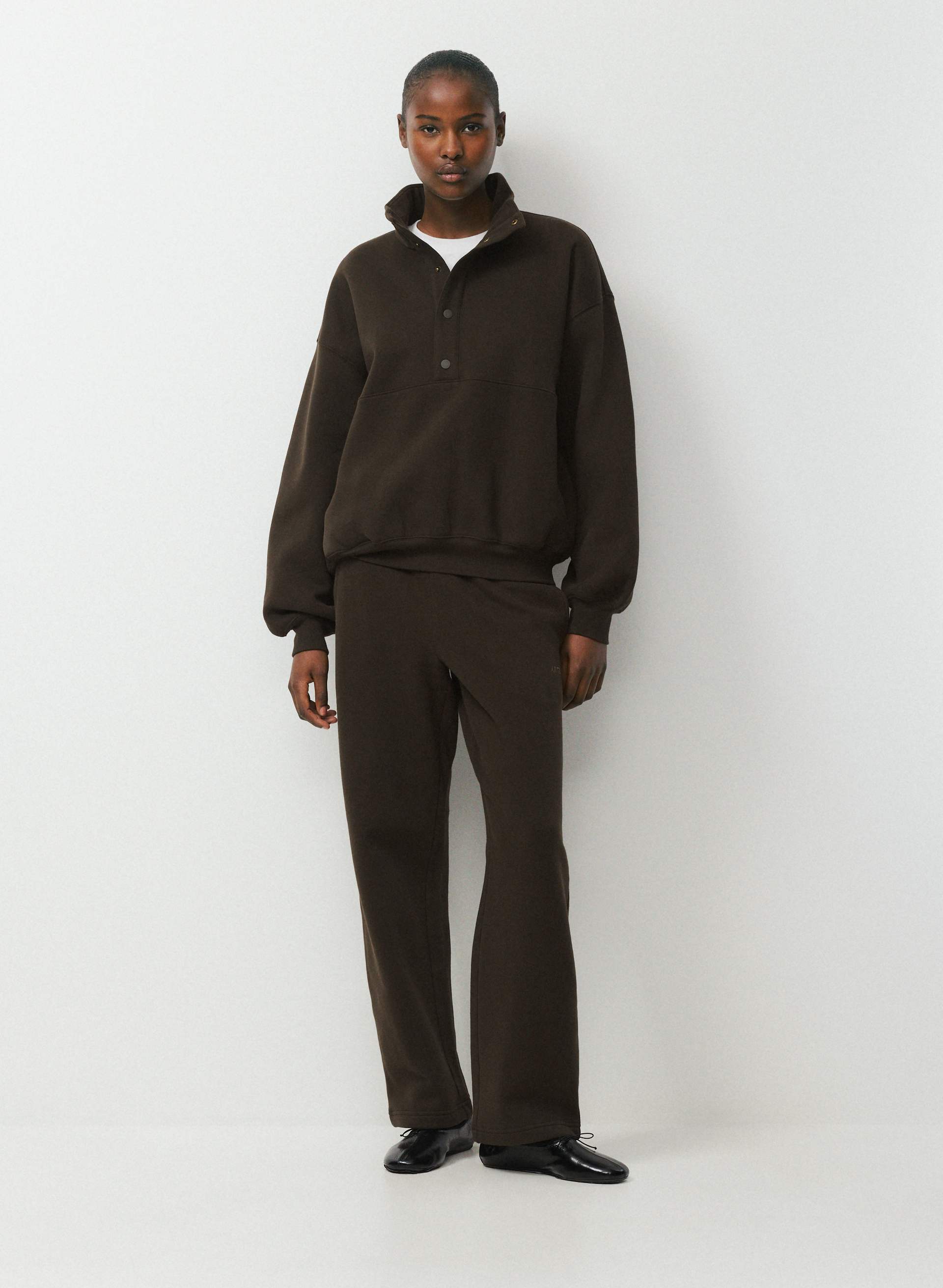 COZY SWEATFLEECE MEGA SNAP FUNNEL NECK | Aritzia