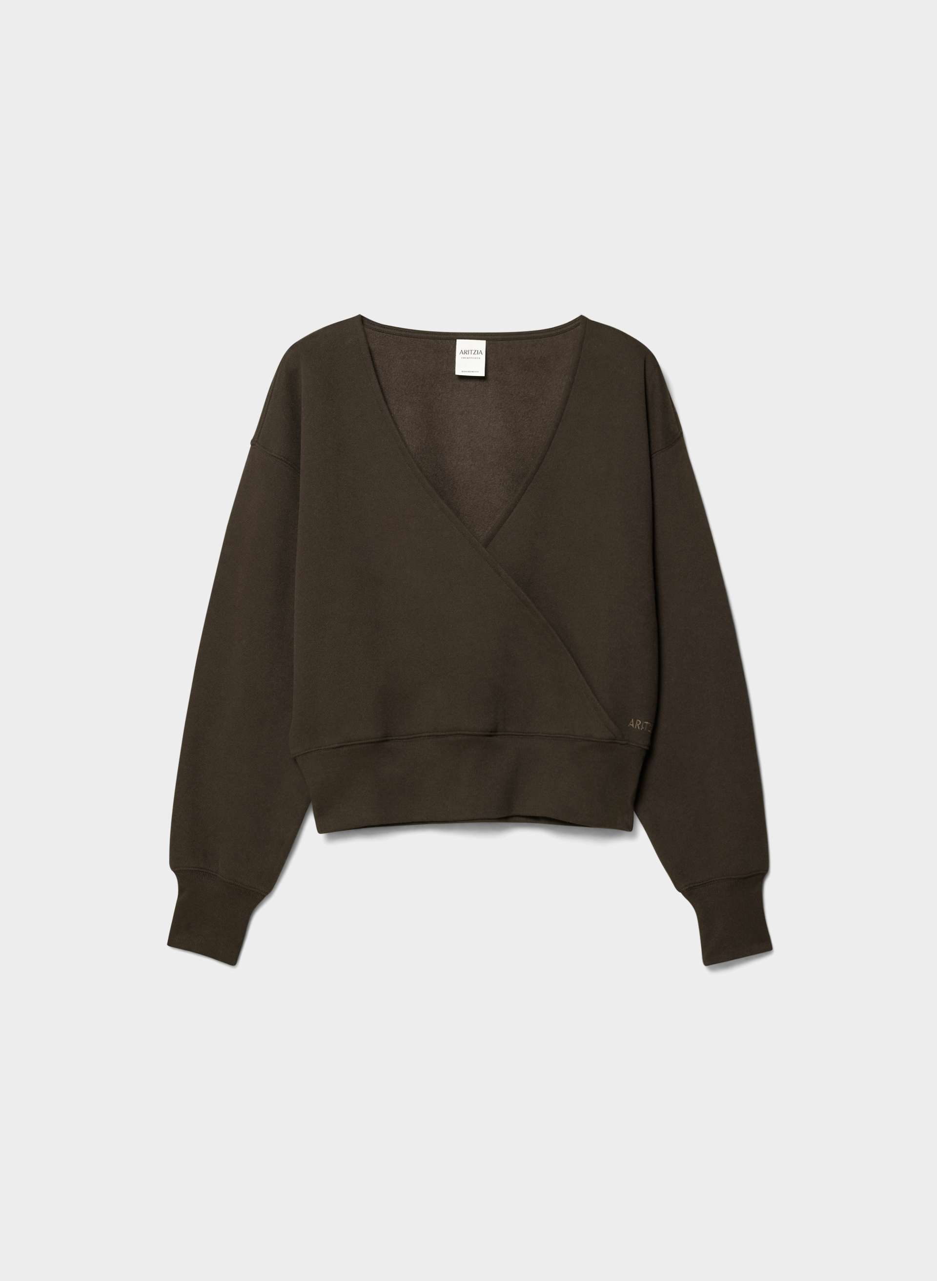 COZY SWEATFLEECE BOYFRIEND WRAP SWEATSHIRT | Aritzia