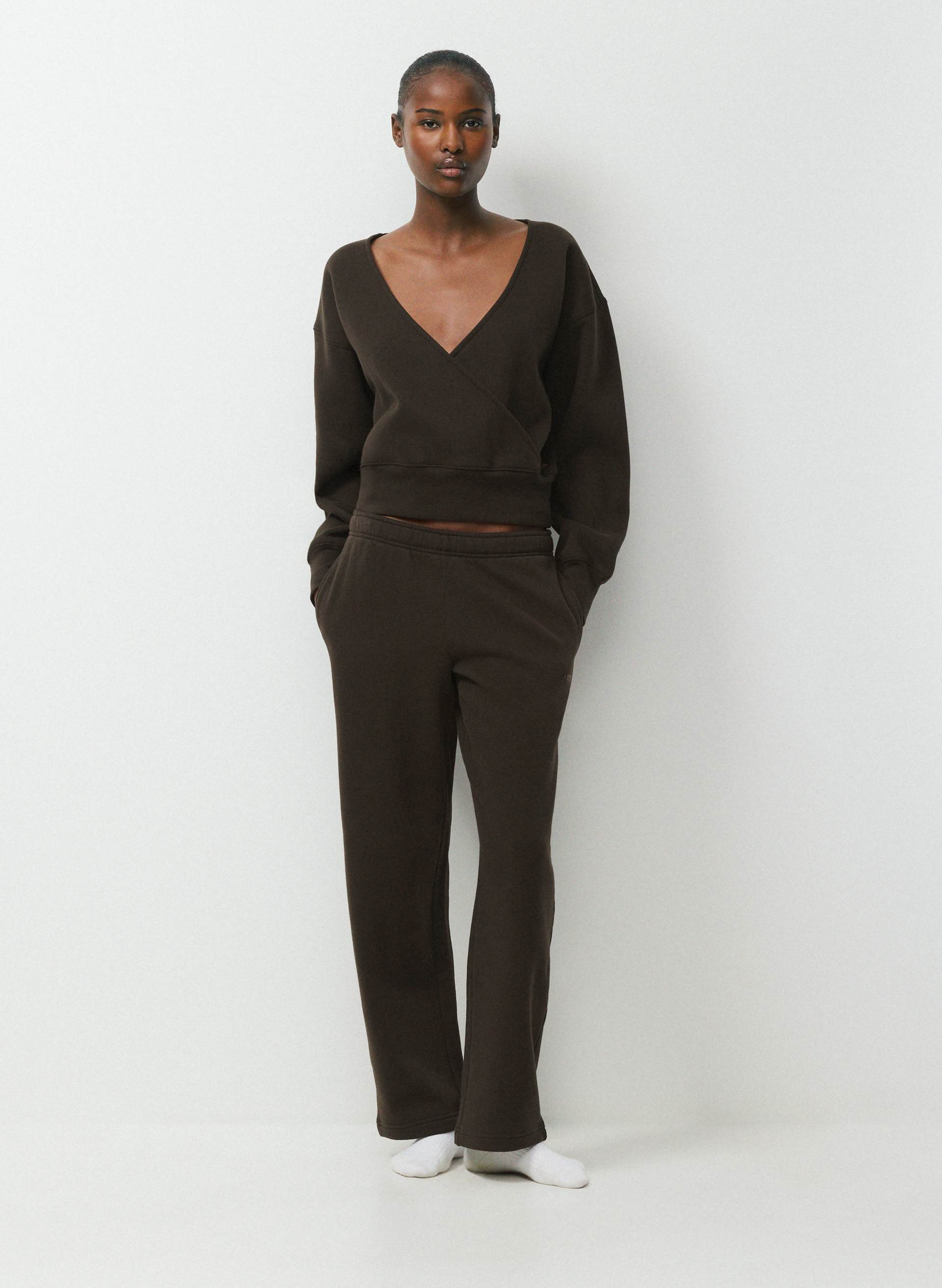 COZY SWEATFLEECE BOYFRIEND WRAP SWEATSHIRT | Aritzia