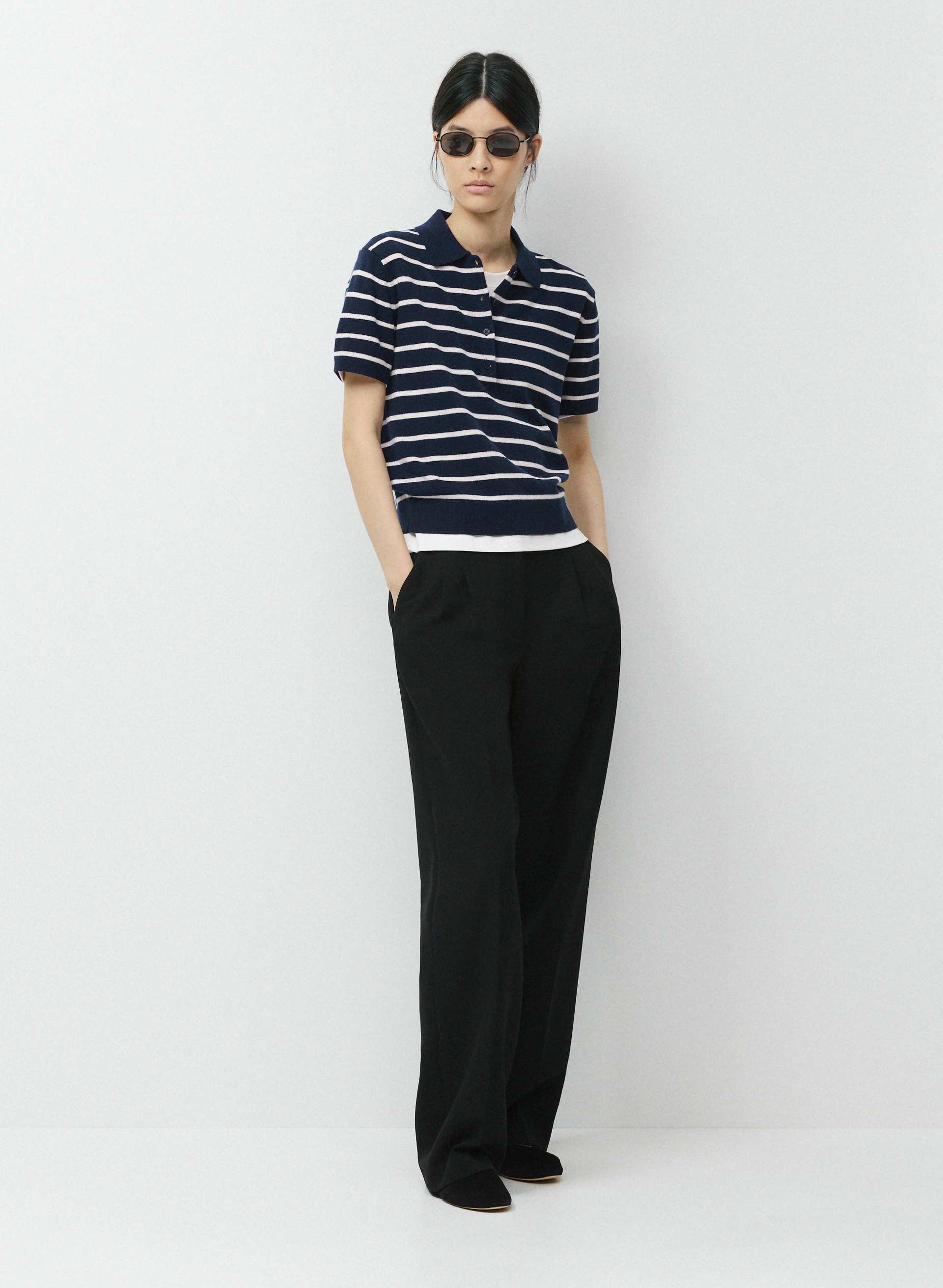 BARE CASHMERE CELLINI SHORTSLEEVE SWEATER - Lightweight 100% cashmere shortsleeve polo sweater. 