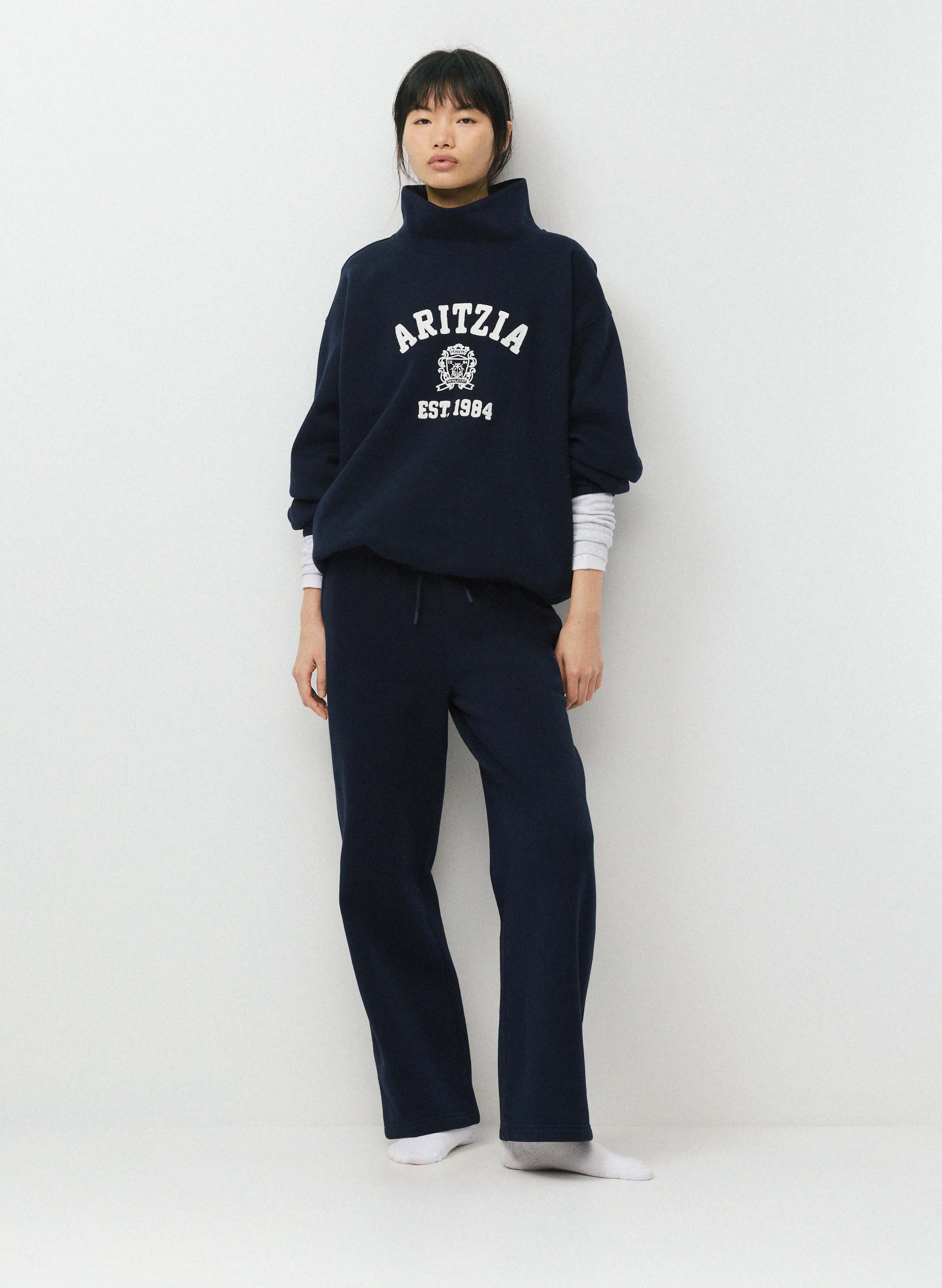 CHANDAIL MÉGA À COL CHEMINÉE - MOLLETON DOUILLET - Oversized fleece funnel-neck sweatshirt. 