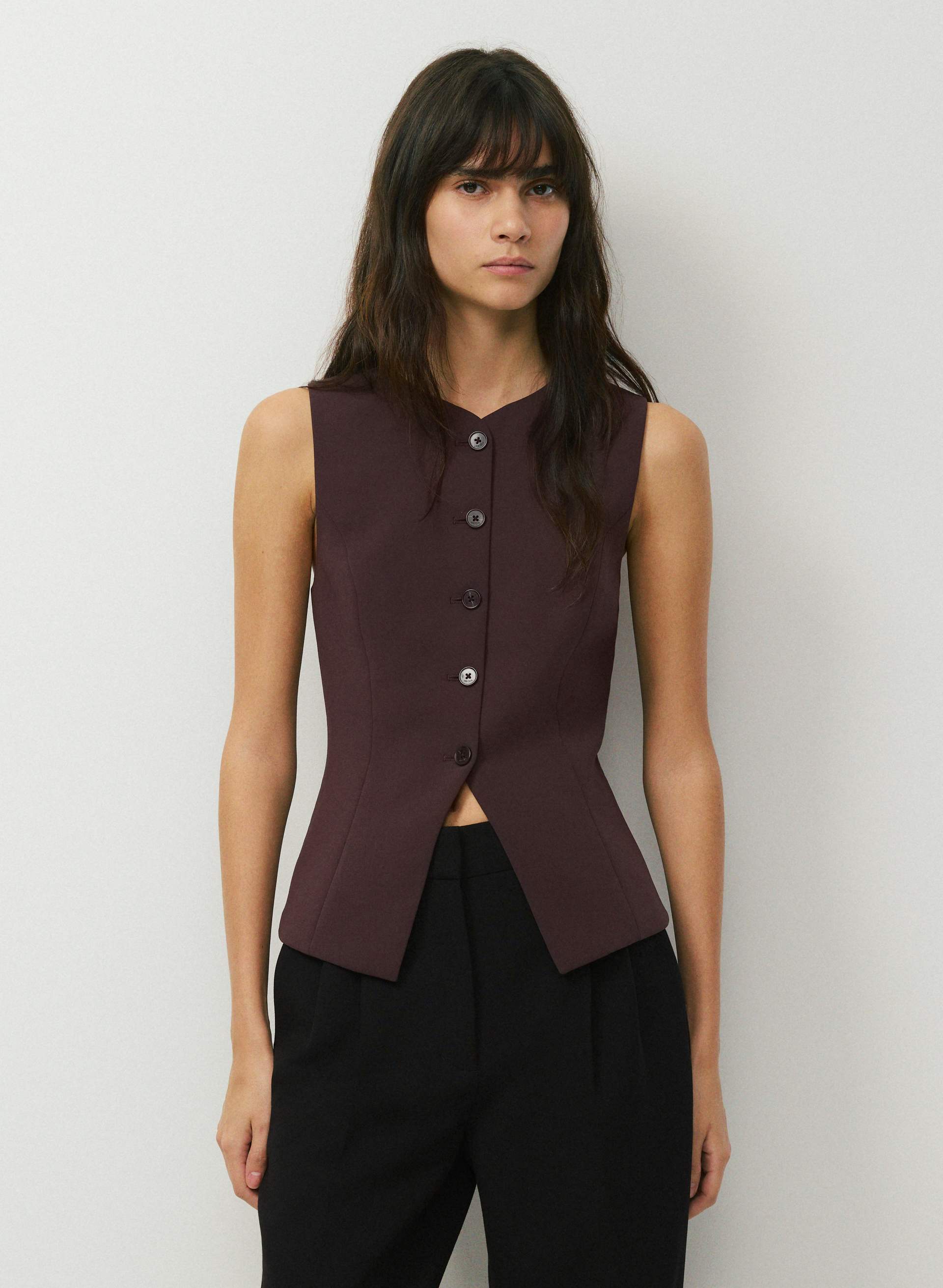 REGAL VEST - CREPETTE™ - Slim-fit Japanese crepe button-up vest. 