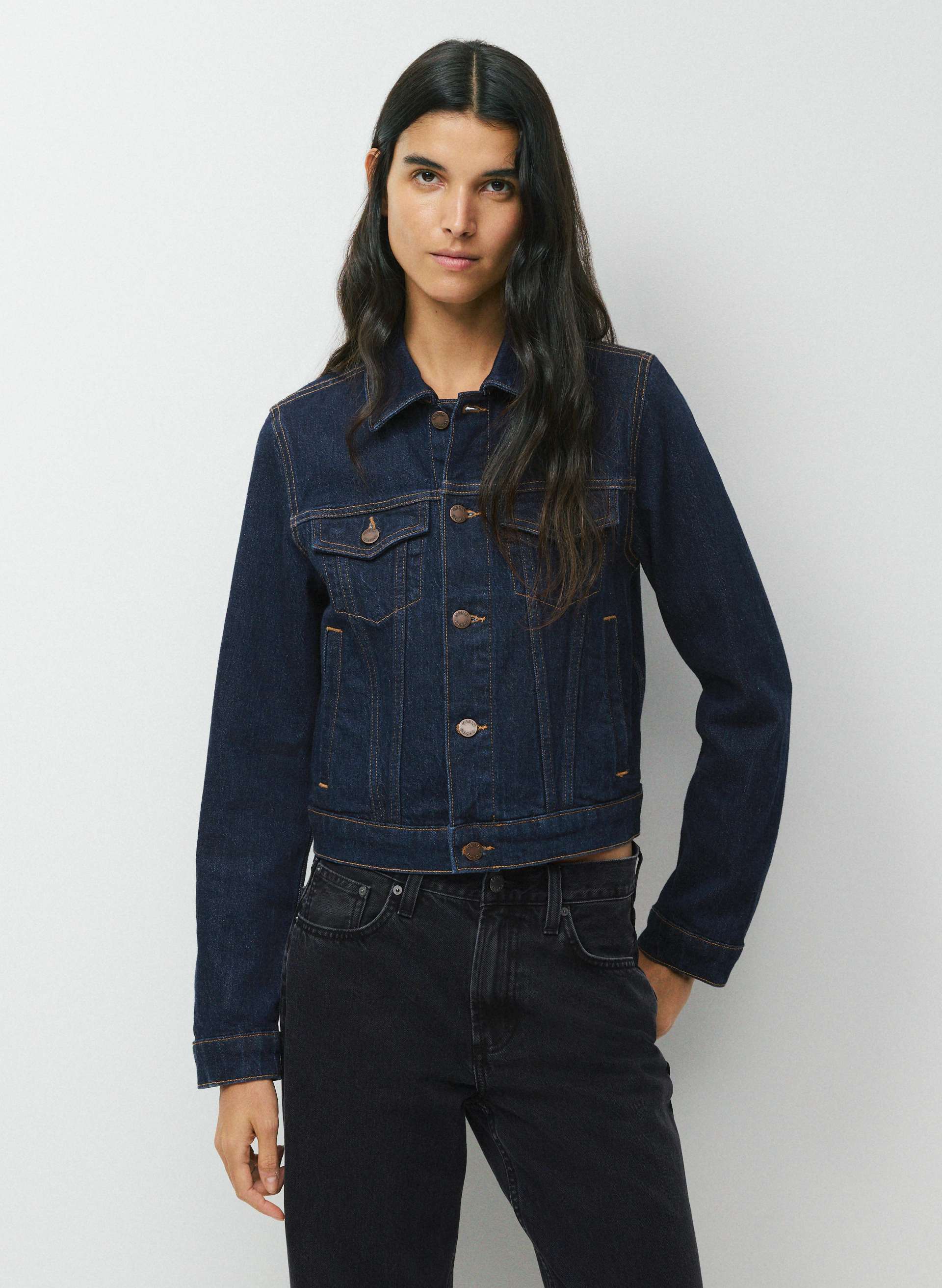TONI SHRUNKEN DENIM JACKET | Aritzia