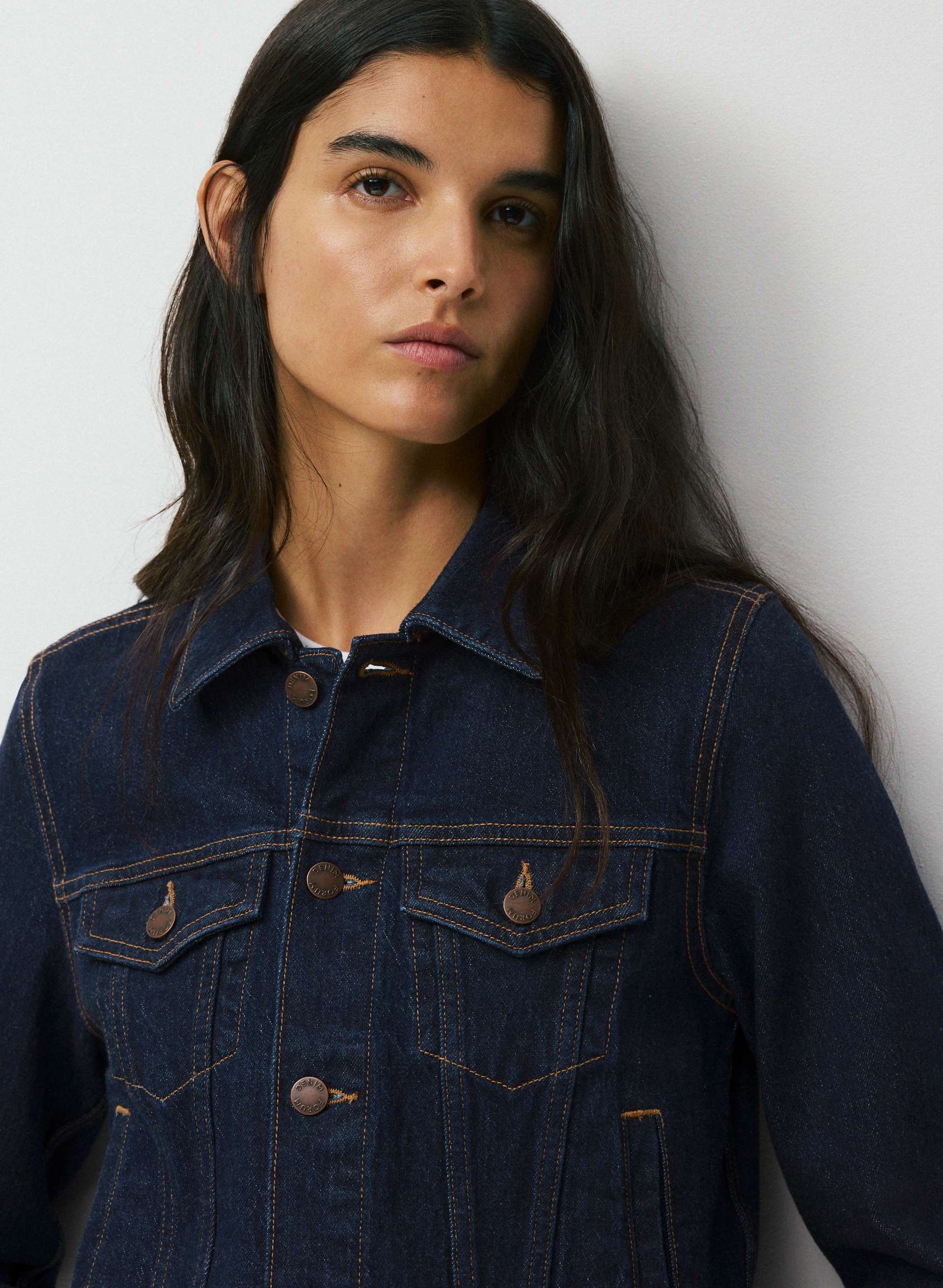 TONI SHRUNKEN DENIM JACKET | Aritzia