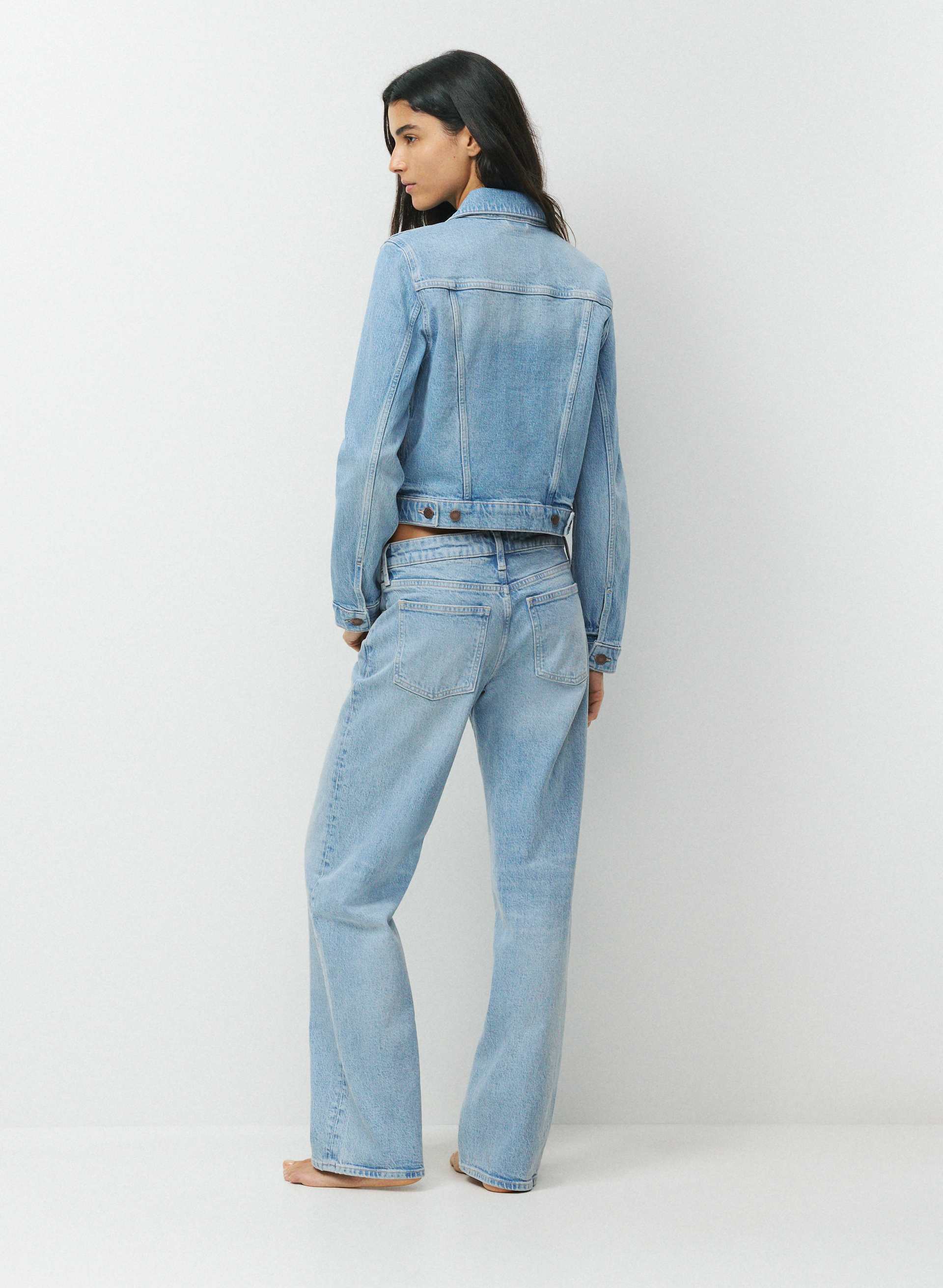 TONI SHRUNKEN DENIM JACKET | Aritzia
