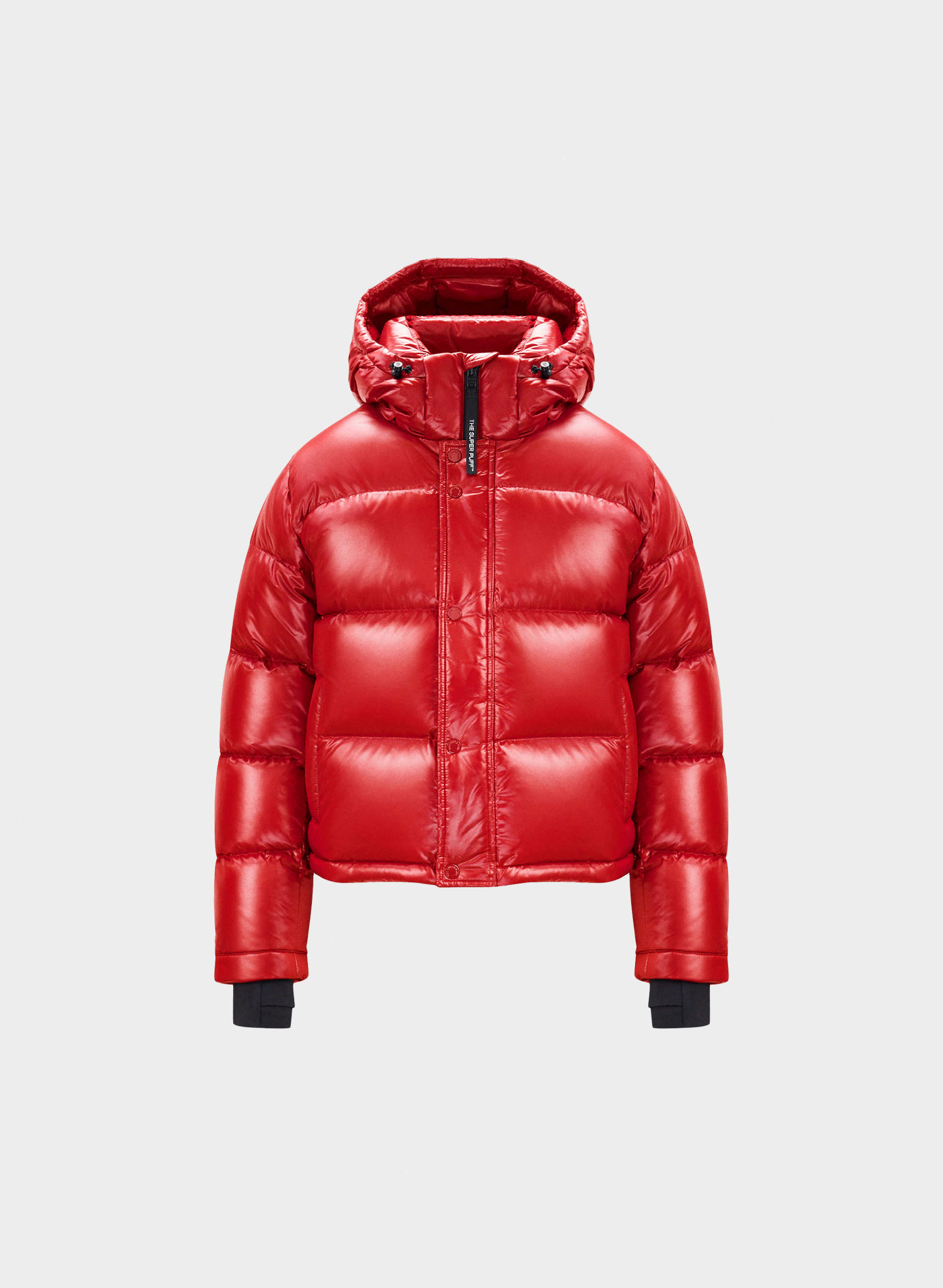 THE SUPER PUFF™ SHORTY - HI-GLOSS - Hi-Gloss French taffeta above-hip 800+ fill-power premium down puffer jacket. 