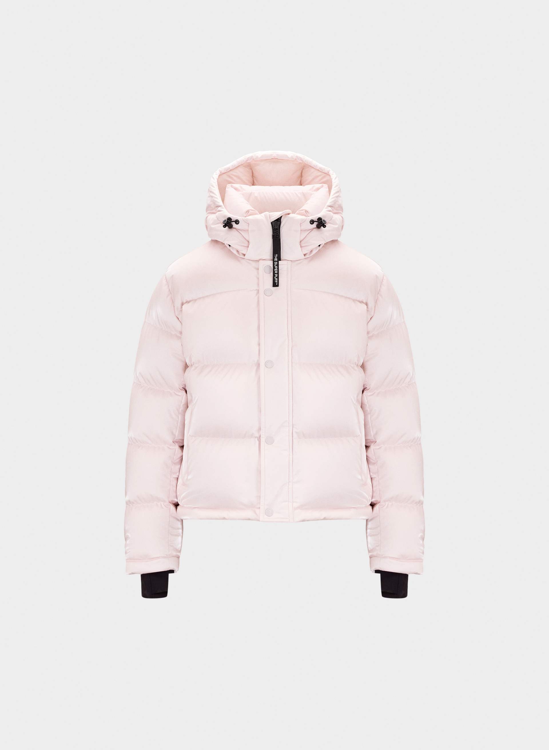 THE SUPER PUFF™ SHORTY - LIQUID SHINE - Liquid Shine above-hip water-resistant 800+ fill-power premium down puffer jacket. 