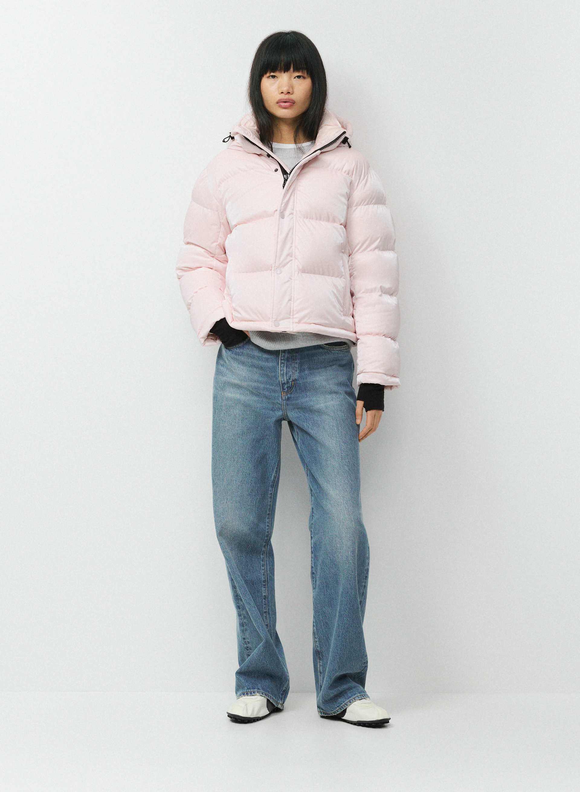THE SUPER PUFF™ SHORTY - LIQUID SHINE - Liquid Shine above-hip water-resistant 800+ fill-power premium down puffer jacket. 