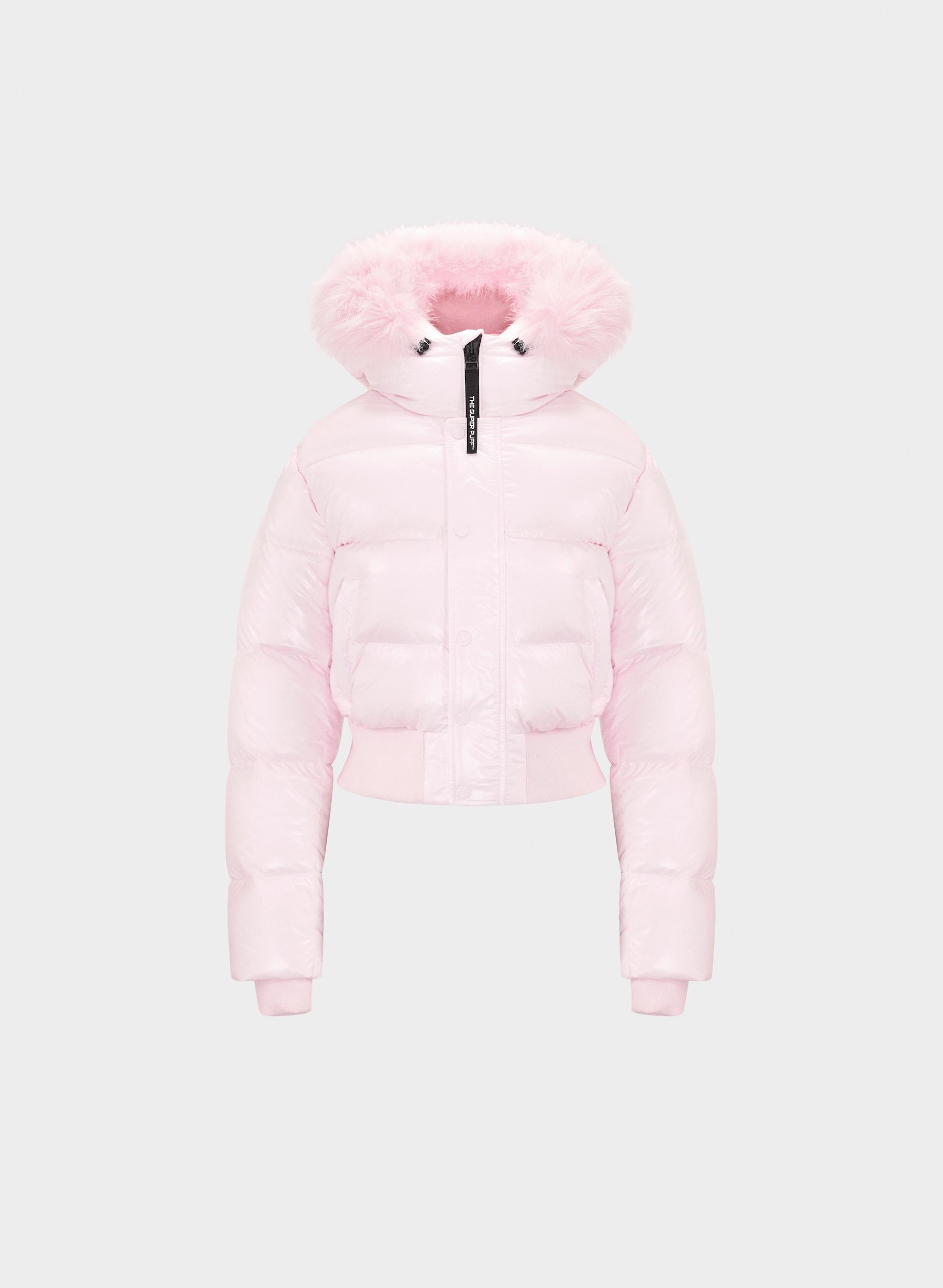 THE SUPER CHALET PUFF™ - HI-GLOSS - Hi-Gloss French taffeta 800+ fill-power premium down puffer jacket with removable Real Faux Fur trim. 