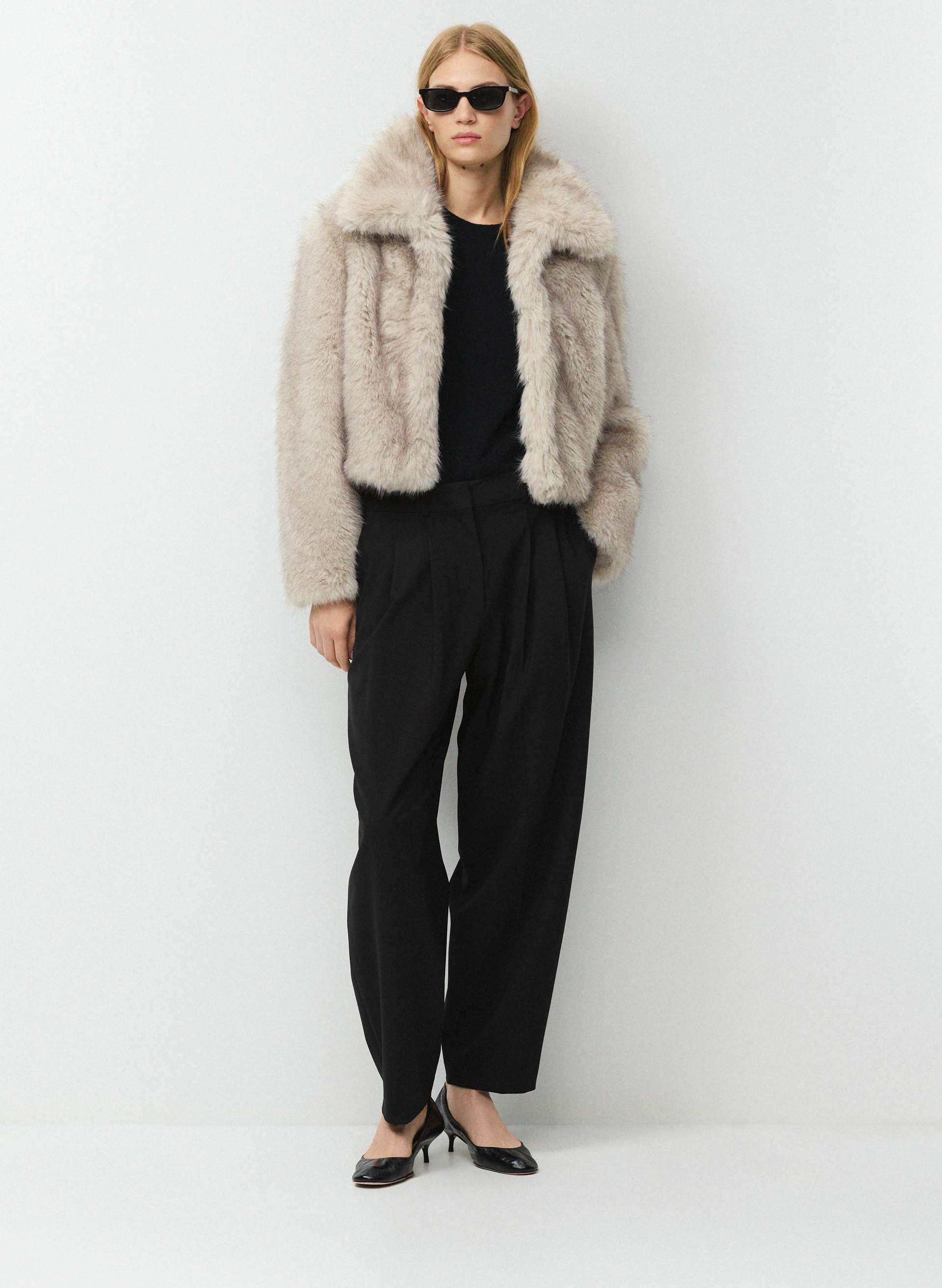 CHAMONIX COAT - ARCTIC FAUX FUR - Single-breasted faux fur coat. 
