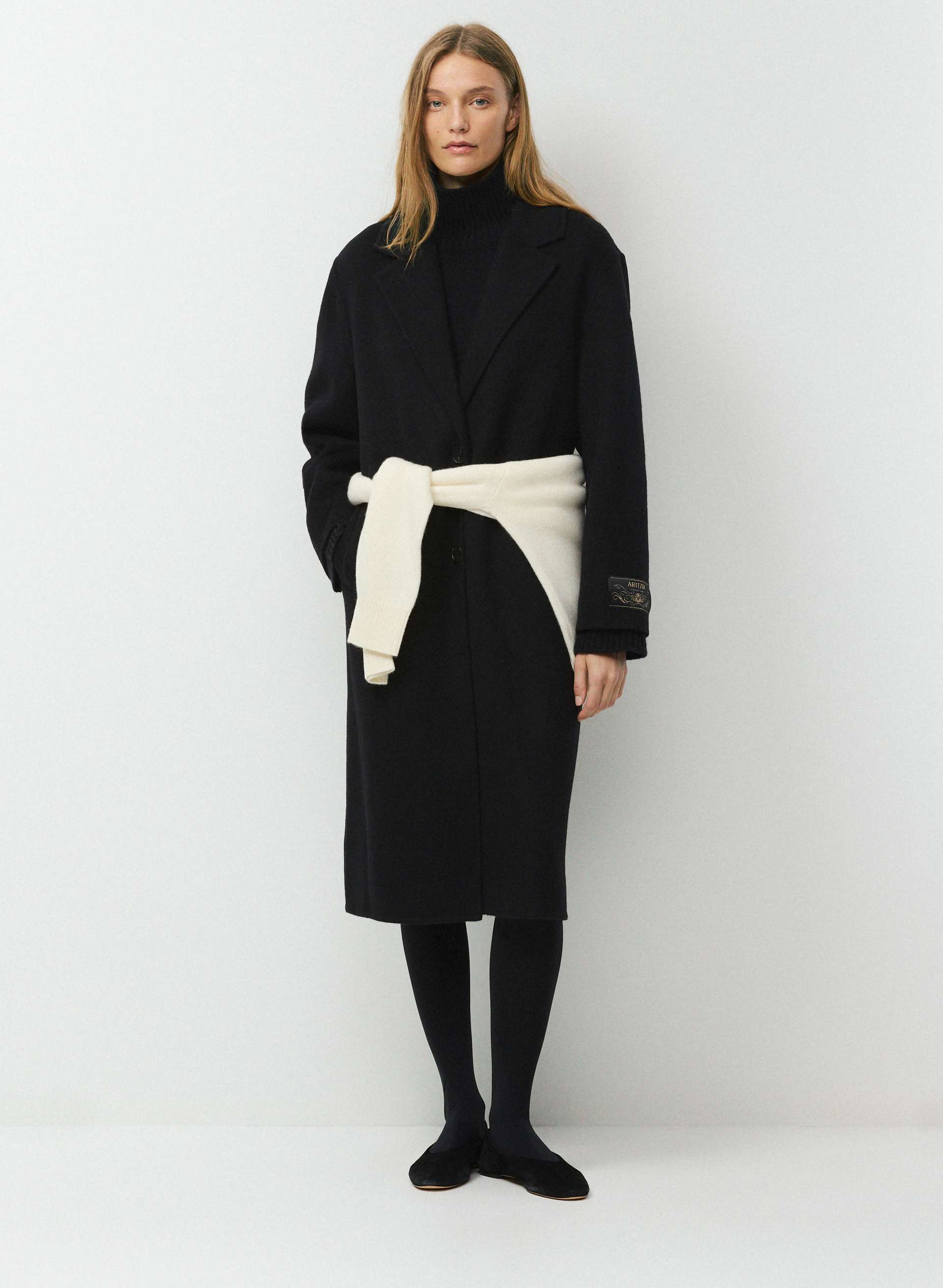 MANTEAU ONLY DOUBLE FACE - CACHEMIRE LUXE (RE)WOOL - Hand-finished double-faced long Italian wool coat. 