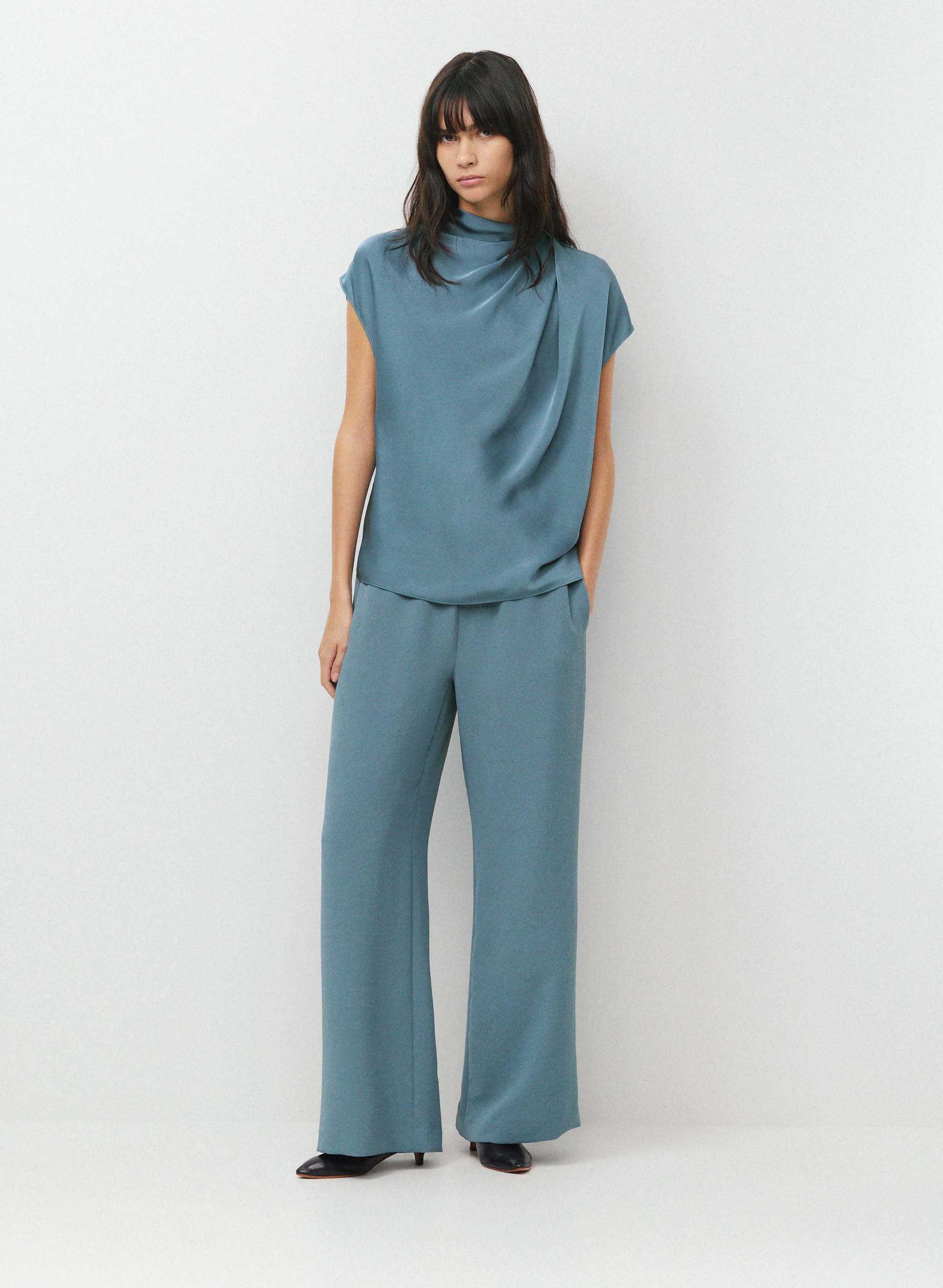 THE LODGE PANT™ - CREPETTE™ - Japanese crepe relaxed wide-leg pull-on pants. 