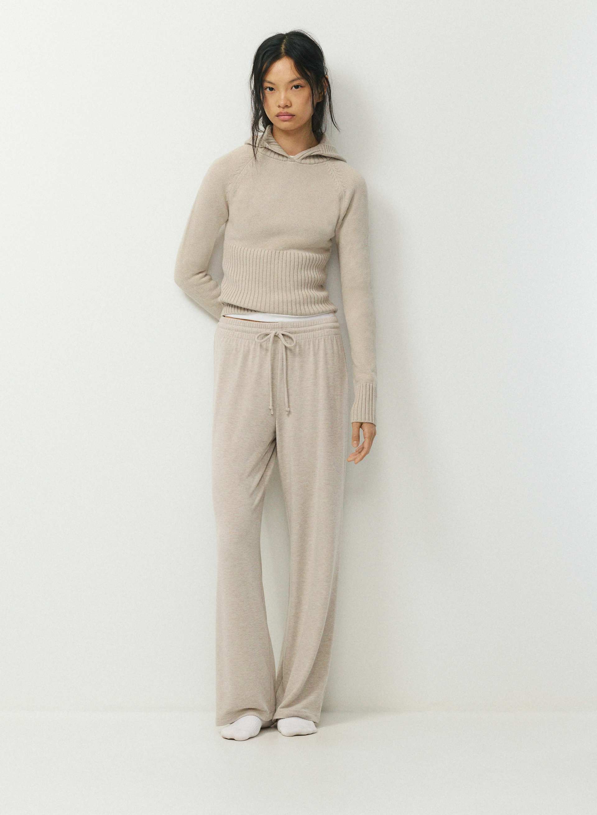 RECHARGE PANT - Soft-brushed jersey wide-leg pull-on pants. 