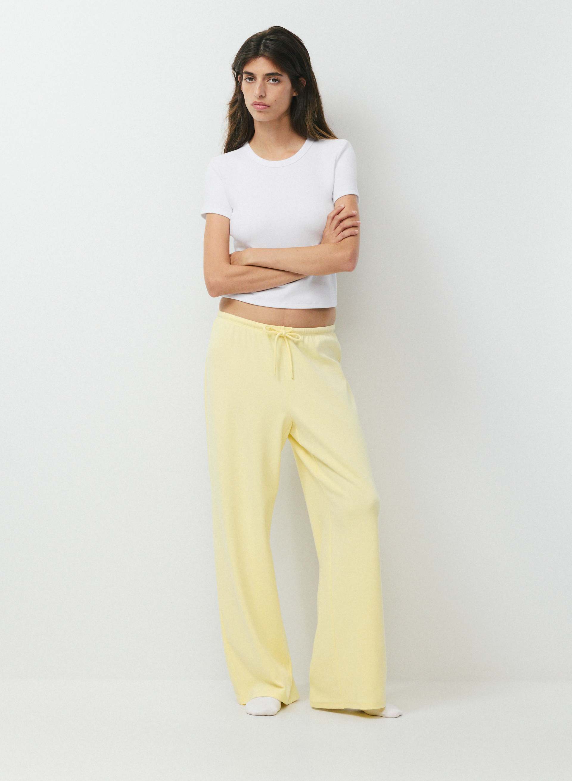 BESTHUG™ GILMORE PANT - Fine-rib wide-leg pull-on pants. 