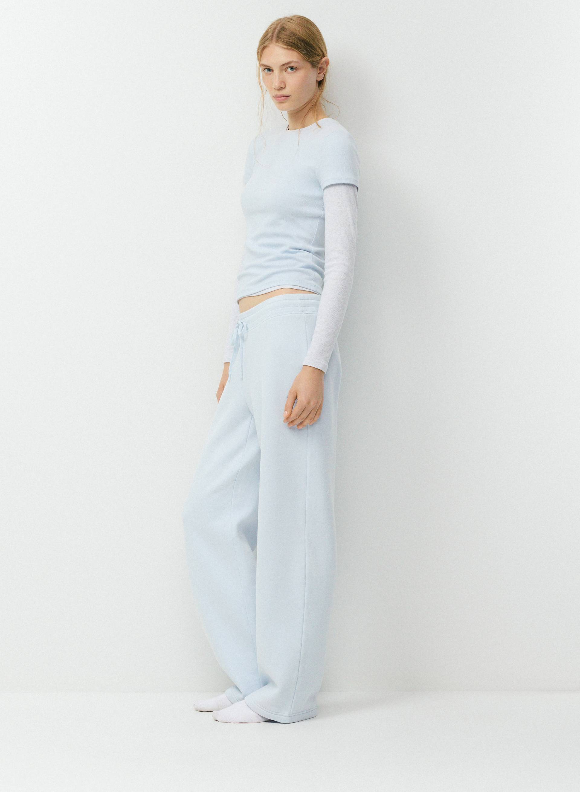 COZY SWEATFLEECE PERFECT BANDED SWEATPANT - Mid-rise wide-leg sweatpants with a wide waistband. 