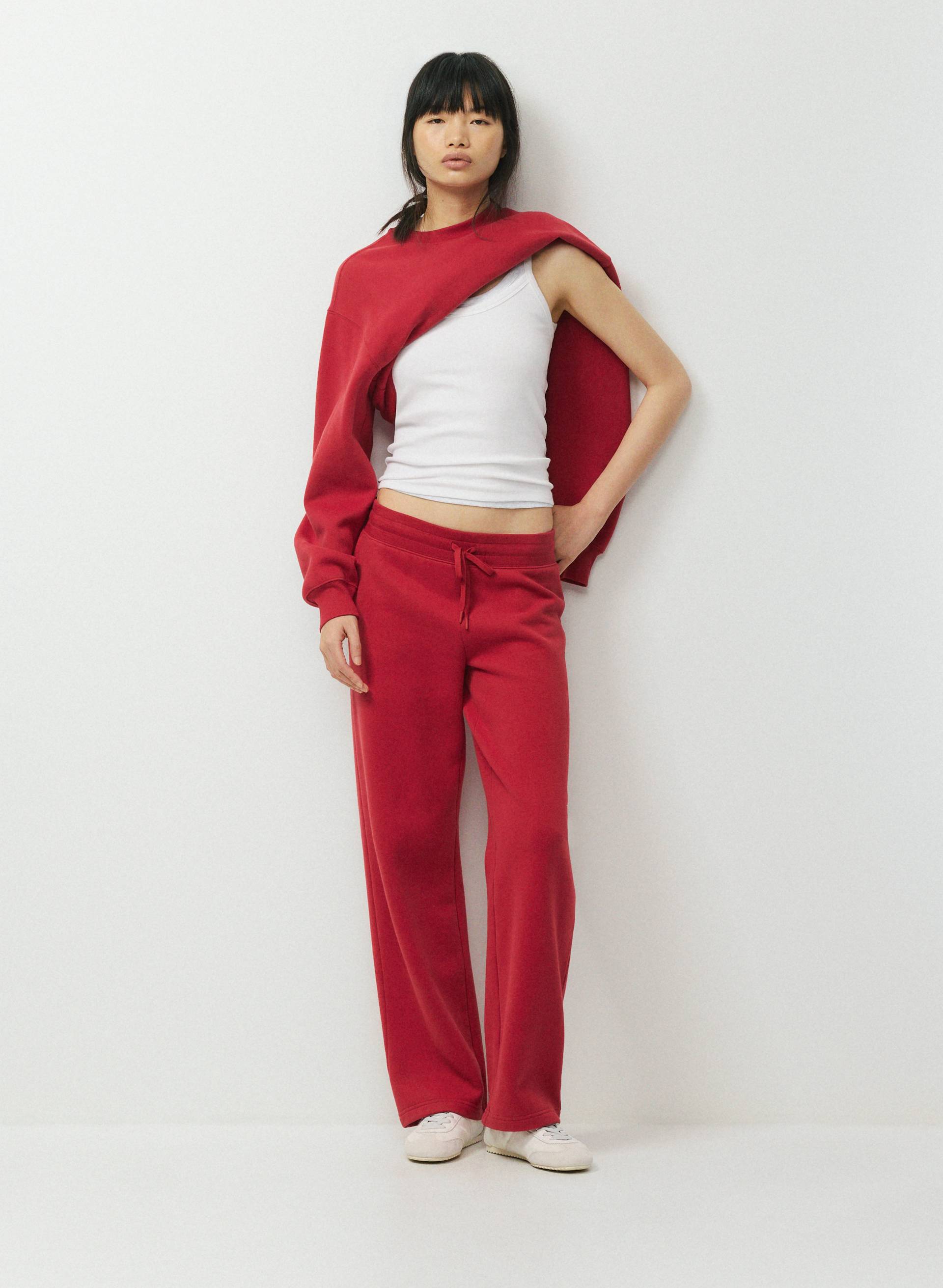 COZY SWEATFLEECE PERFECT BANDED SWEATPANT - Mid-rise wide-leg sweatpants with a wide waistband. 