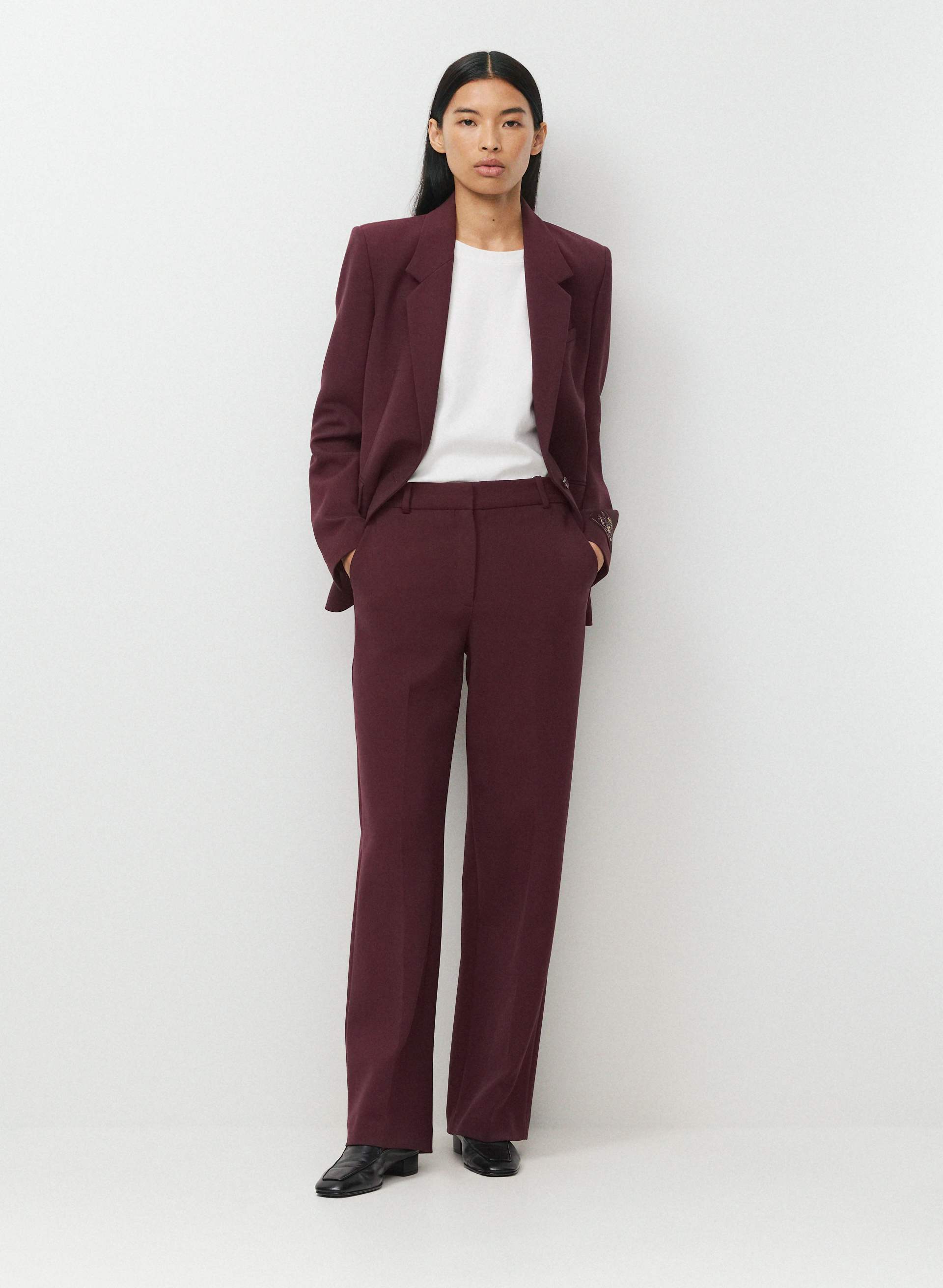 AGENCY PANT - EVERSENTIAL™ - Softly structured high-rise, wide-leg trousers with elastic back waist. 