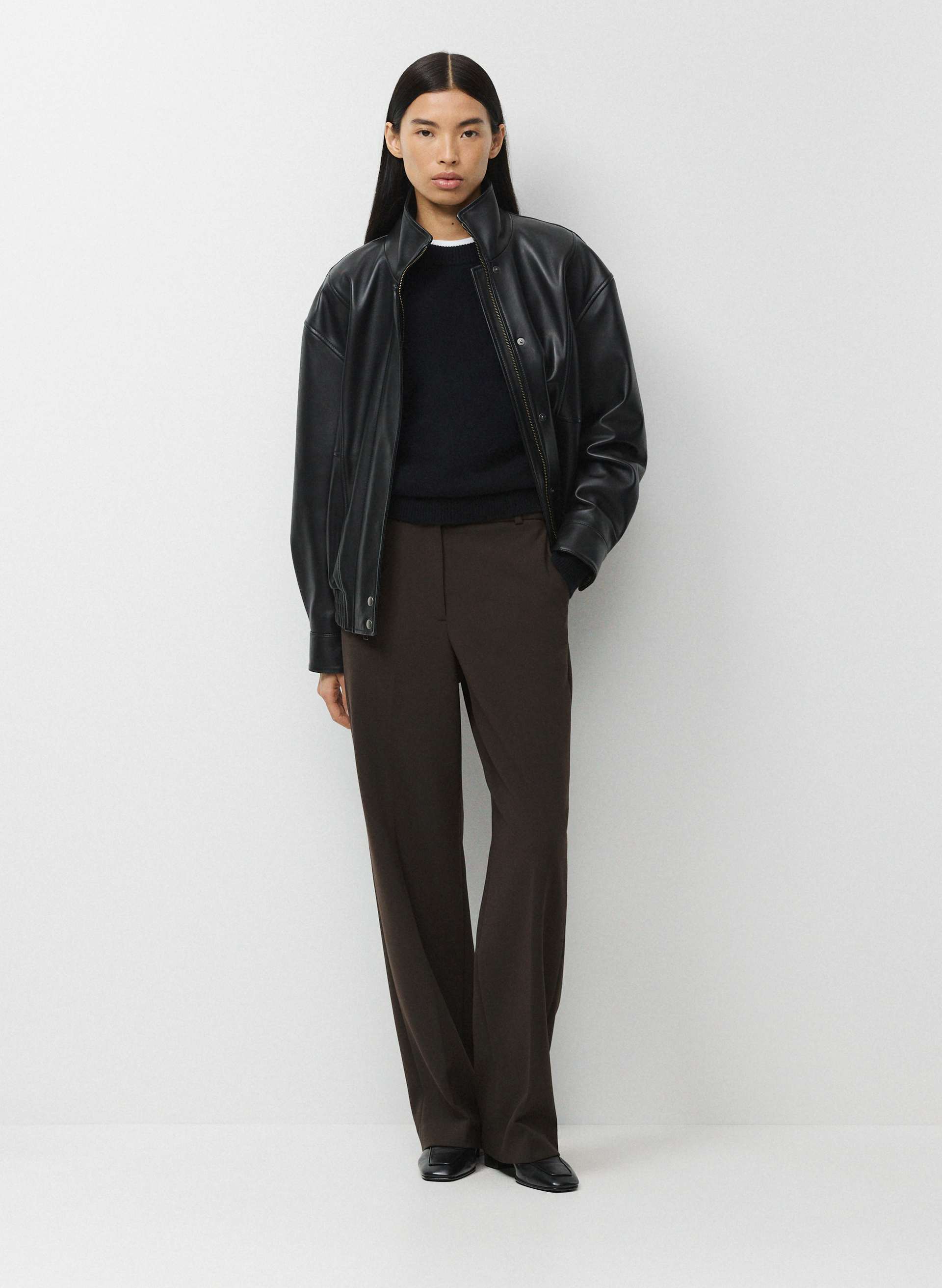 AGENCY PANT - EVERSENTIAL™ - Softly structured high-rise, wide-leg trousers with elastic back waist. 