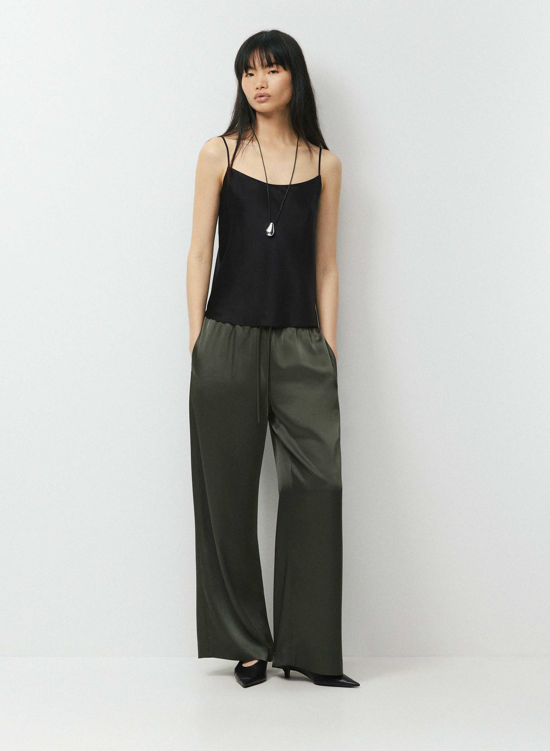 THE LODGE PANT™ SATIN - Japanese double satin relaxed wide-leg pull-on pants. 