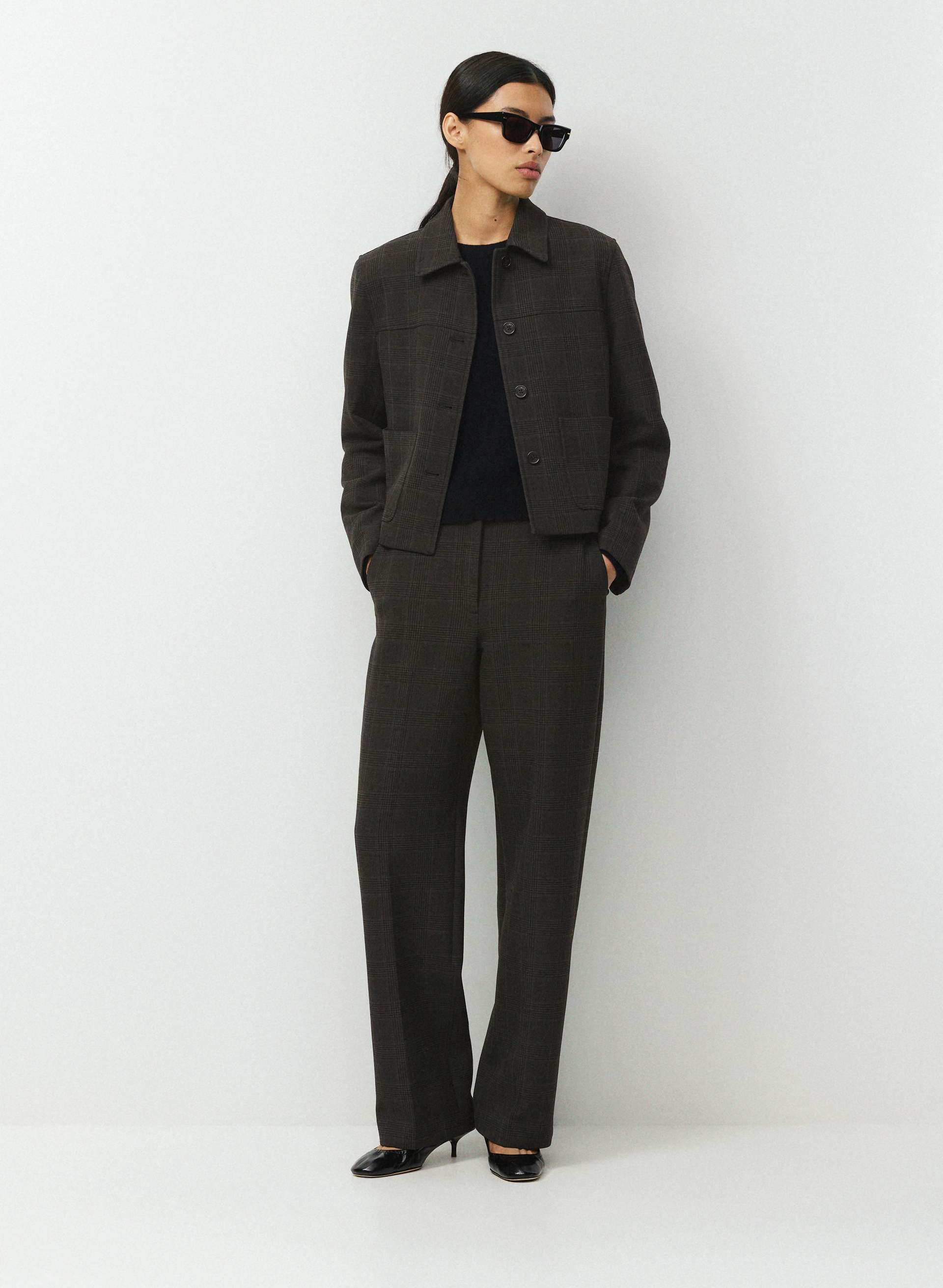 AGENCY PANT - EVERSENTIAL™ - Softly structured high-rise, wide-leg trousers with elastic back waist. 