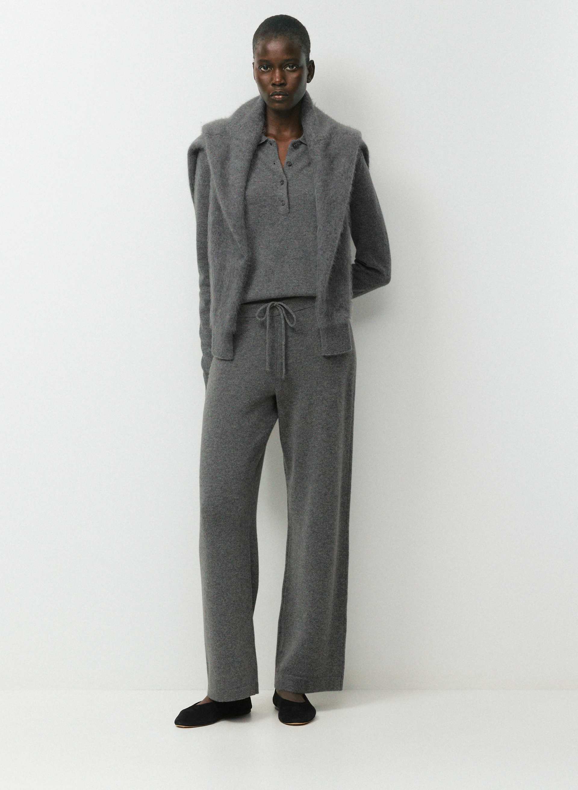 ESSENTIAL CASHMERE APPRAISAL PANT - Midweight 100% cashmere mid-rise, wide-leg pants. 