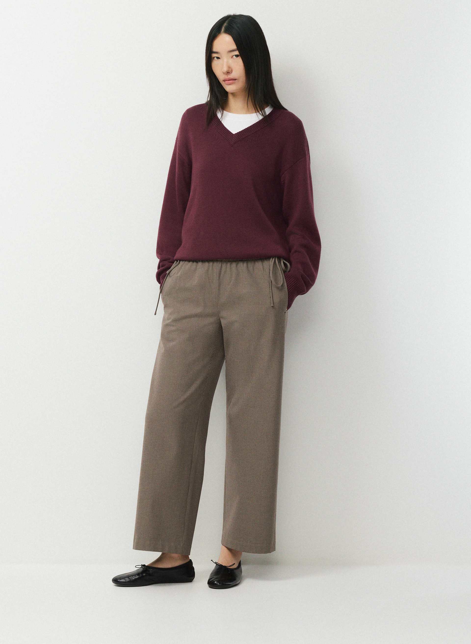 ARTISAN PANT - Twill mid-rise, wide-leg pants with tie details. 