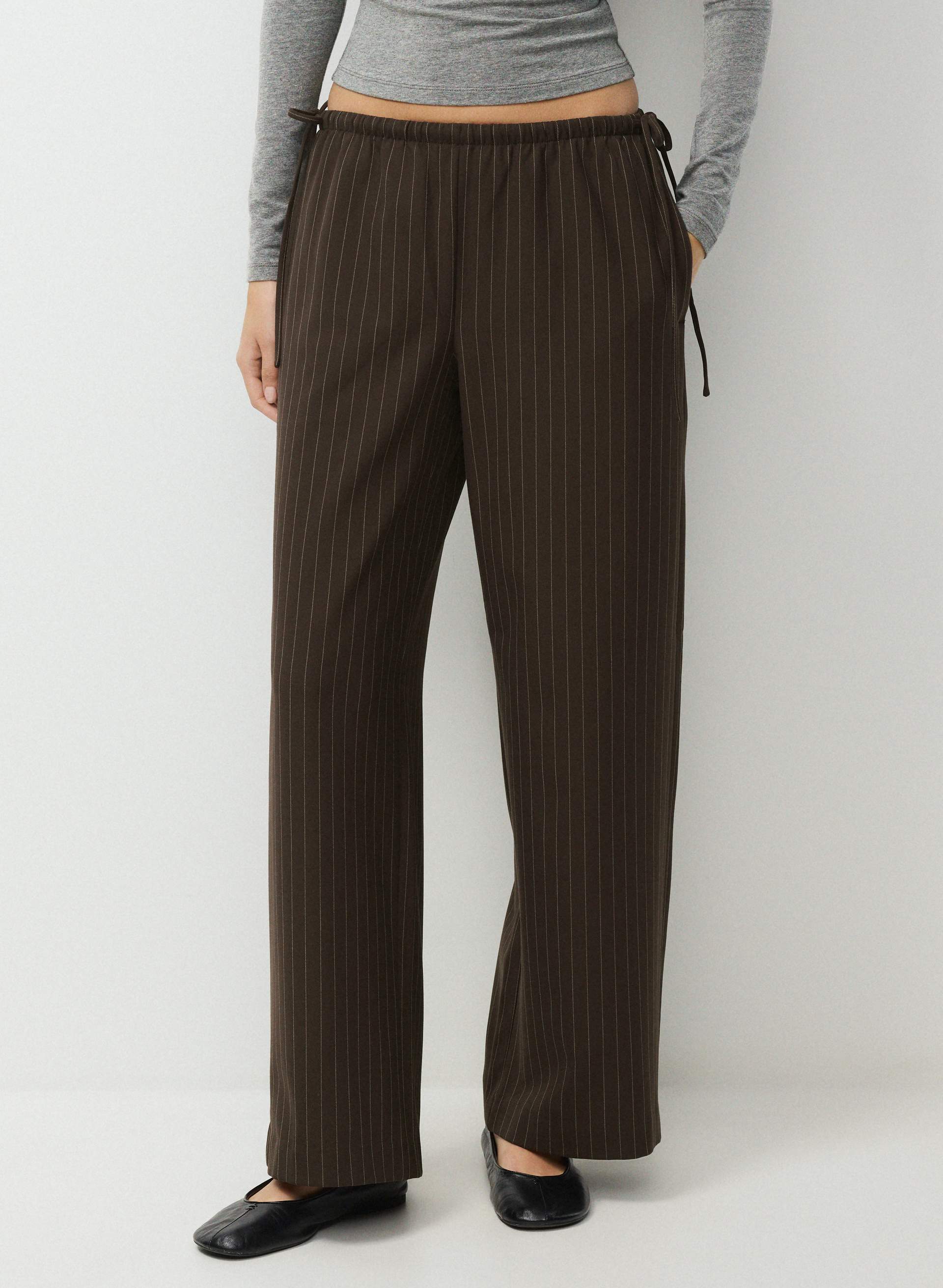 ARTISAN PANT - Twill mid-rise, wide-leg pants with tie details. 