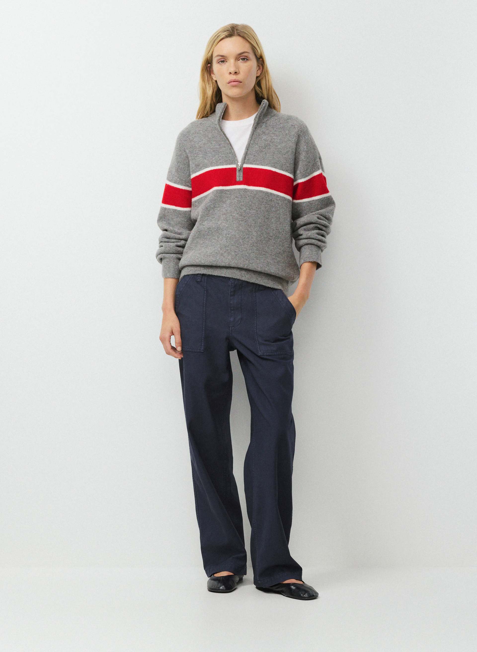 SADDLE PANT - 100% cotton low-rise straight-leg pants. 